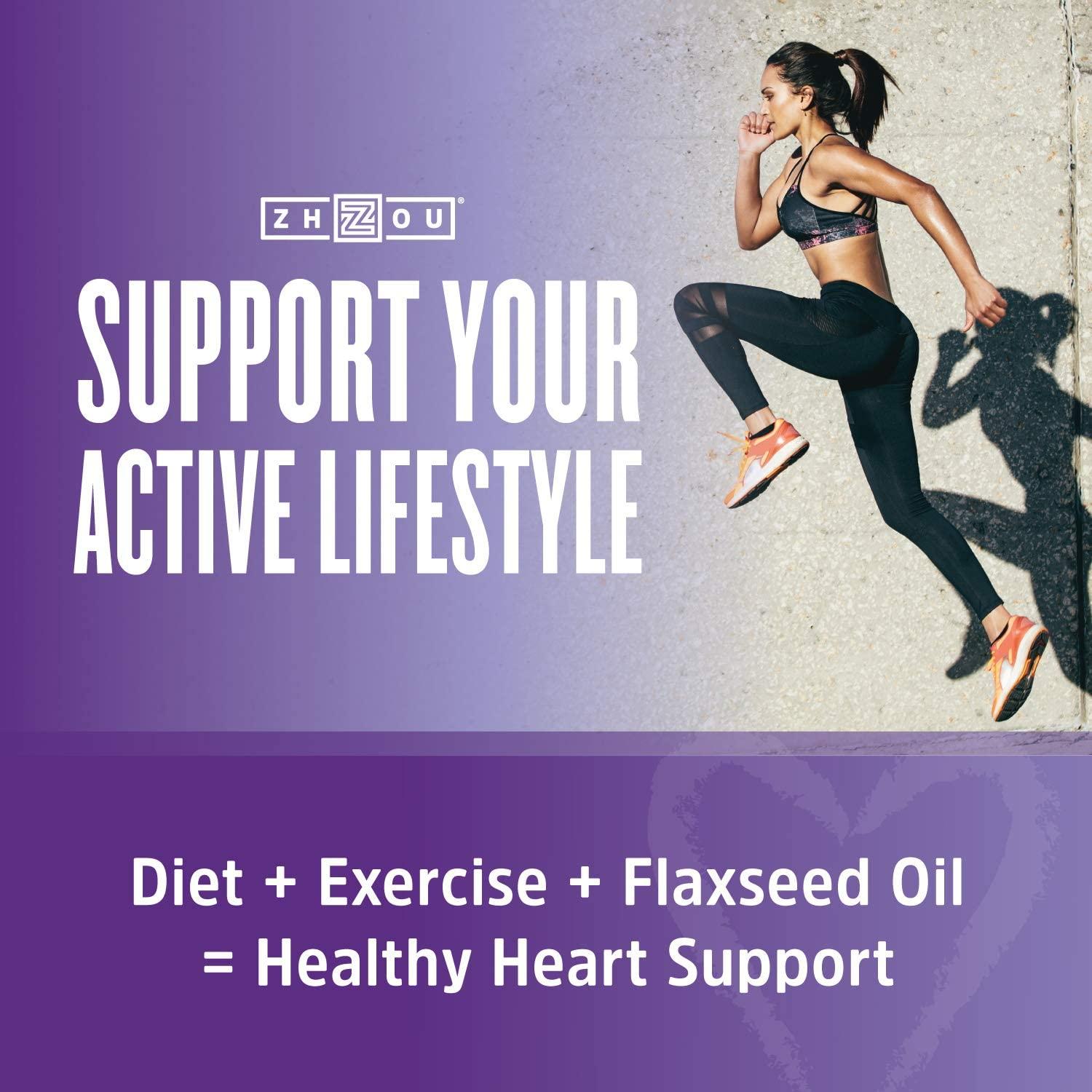 Zhou Flaxseed Oil 1000 mg Supports Heart Health and Healthy Hair Skin