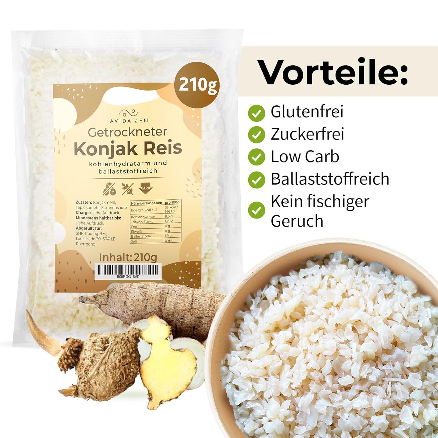 Buy Konjac Rice - Zero Carb Low-Calorie Shirataki Rice (210g) | Gluten ...
