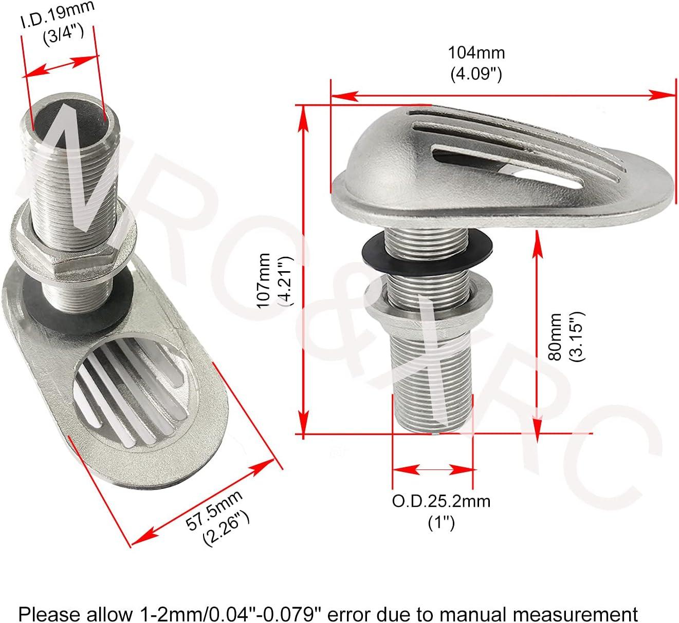 NRC&XRC Marine Grade Stainless Steel 316 Boat Intake Strainer Threaded