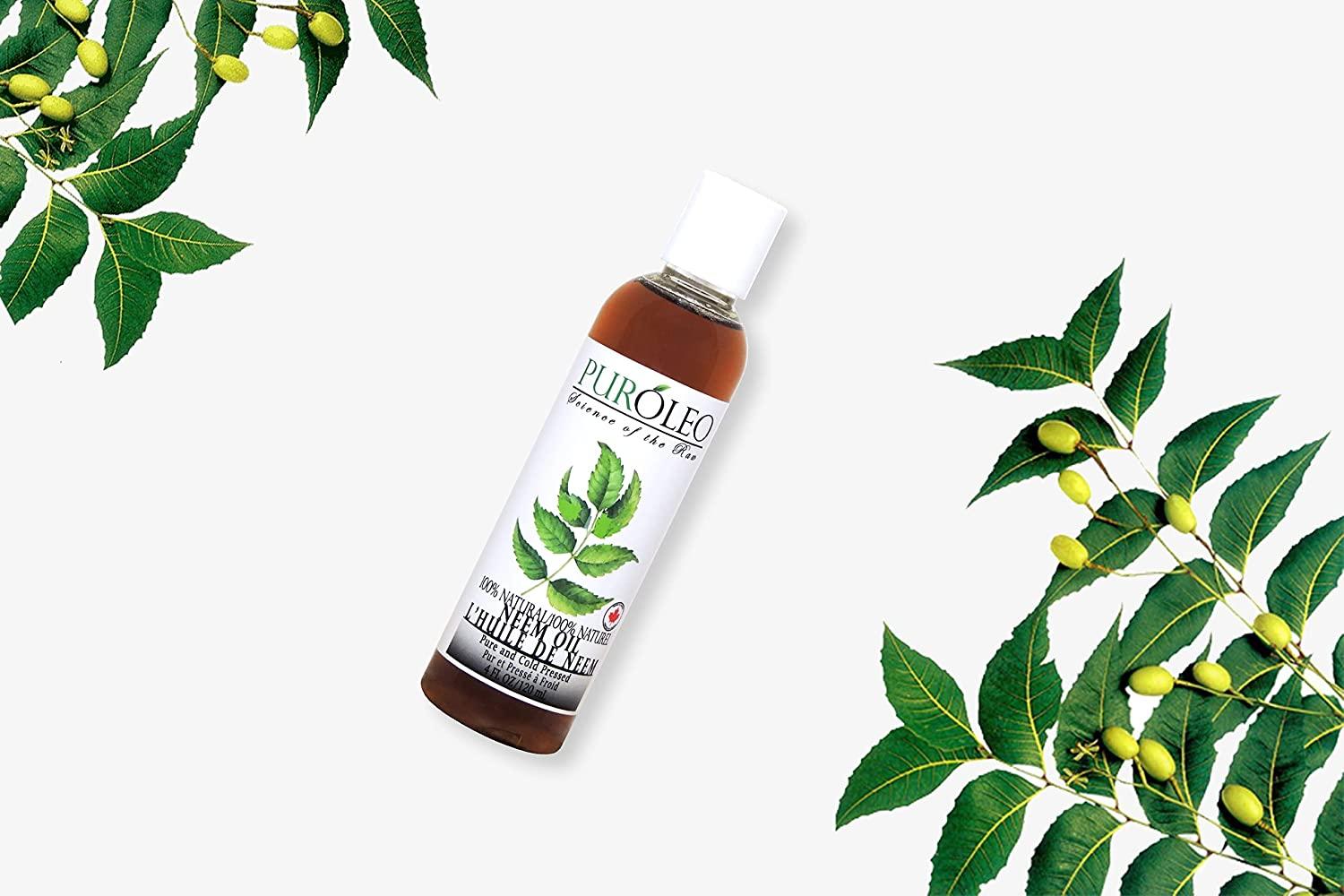 PUROLEO NEEM Oil 100 Pure (MADE IN CANADA) Natural Cold Pressed Unrefined Neem Oil for