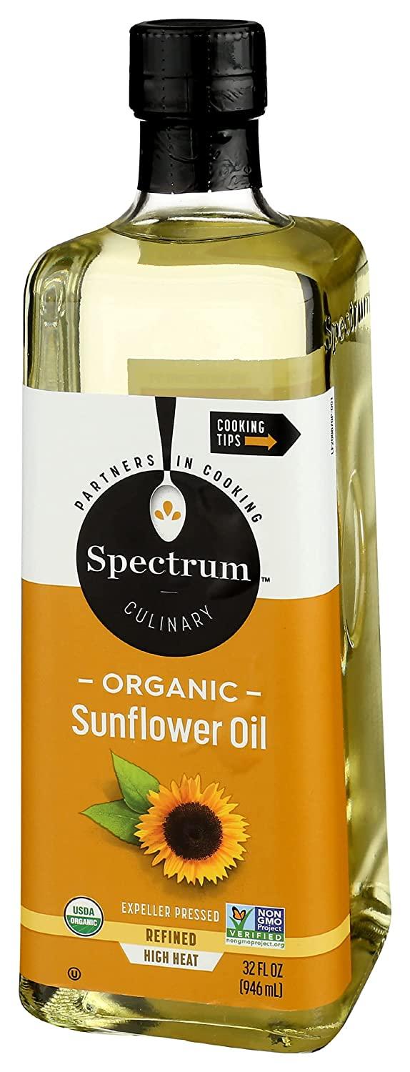 Spectrum Naturals Organic Hi Heat Sunflower Oil, 32 Ounce