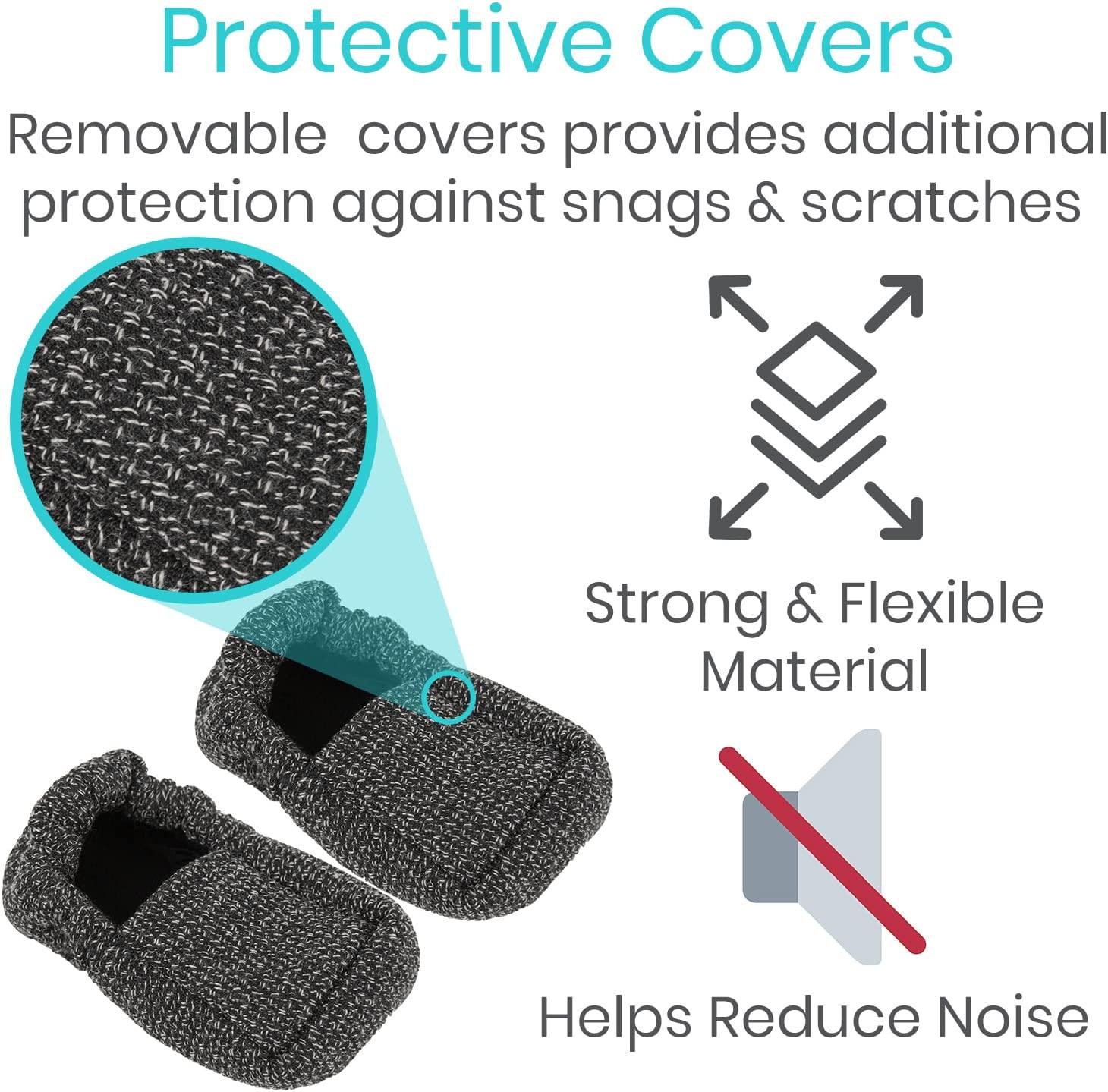 Vive Walker Ski Glide Covers 4 PCS Heavy Duty Removable Padded Caps