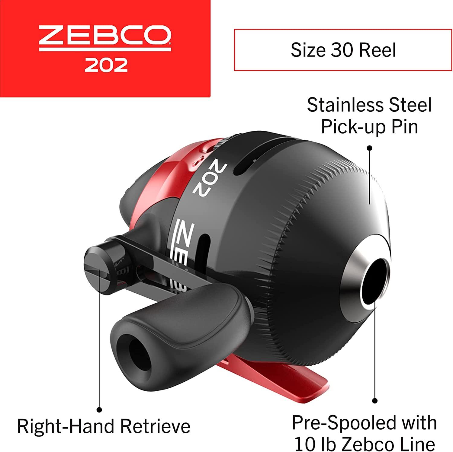 Zebco 202 Spincast Reel and Fishing Rod Combo | 5'6 2-Piece Pole | Size 30 Reel | Pre-Spooled with 10lb Line | Black/Red | 27pc Tackle Included | Buy Now with Express International Delivery | GoSupps.com Zebco 202 Spincast Reel and Fishing Rod Combo | 5'6 2-Piece Pole | Size 30 Reel | Pre-Spooled with 10lb Line | Black/Red | 27pc Tackle Included | Buy Now with Express International Delivery | GoSupps.com