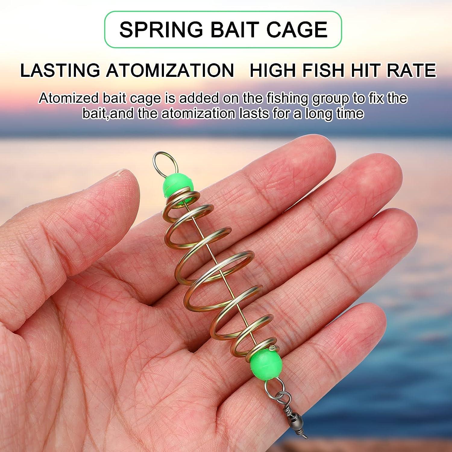 10PCS 6 Wire Carp Fishing Feeder Fishing Bait Cage Swivel Spring+Pendant  Beads for Carp