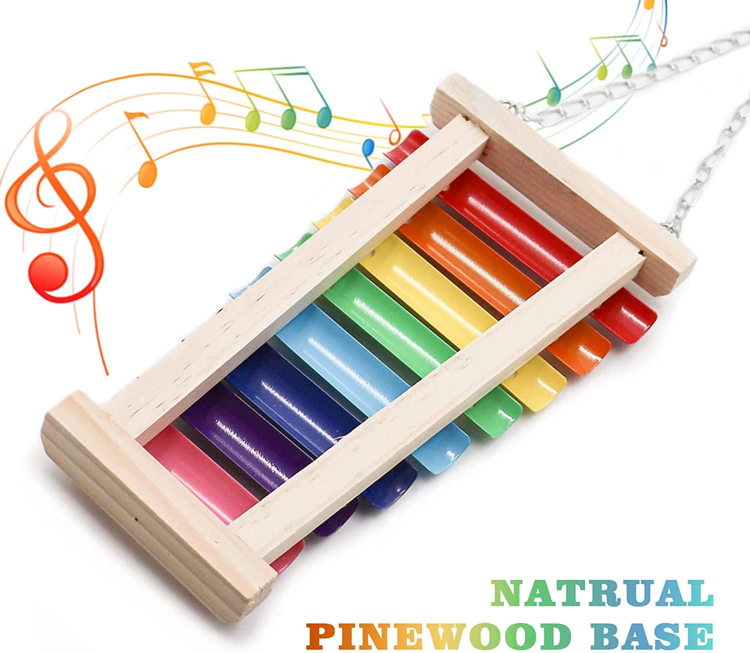Suspensible Colorful Bird Xylophone Toy with 8 Metal Keys Ideal for