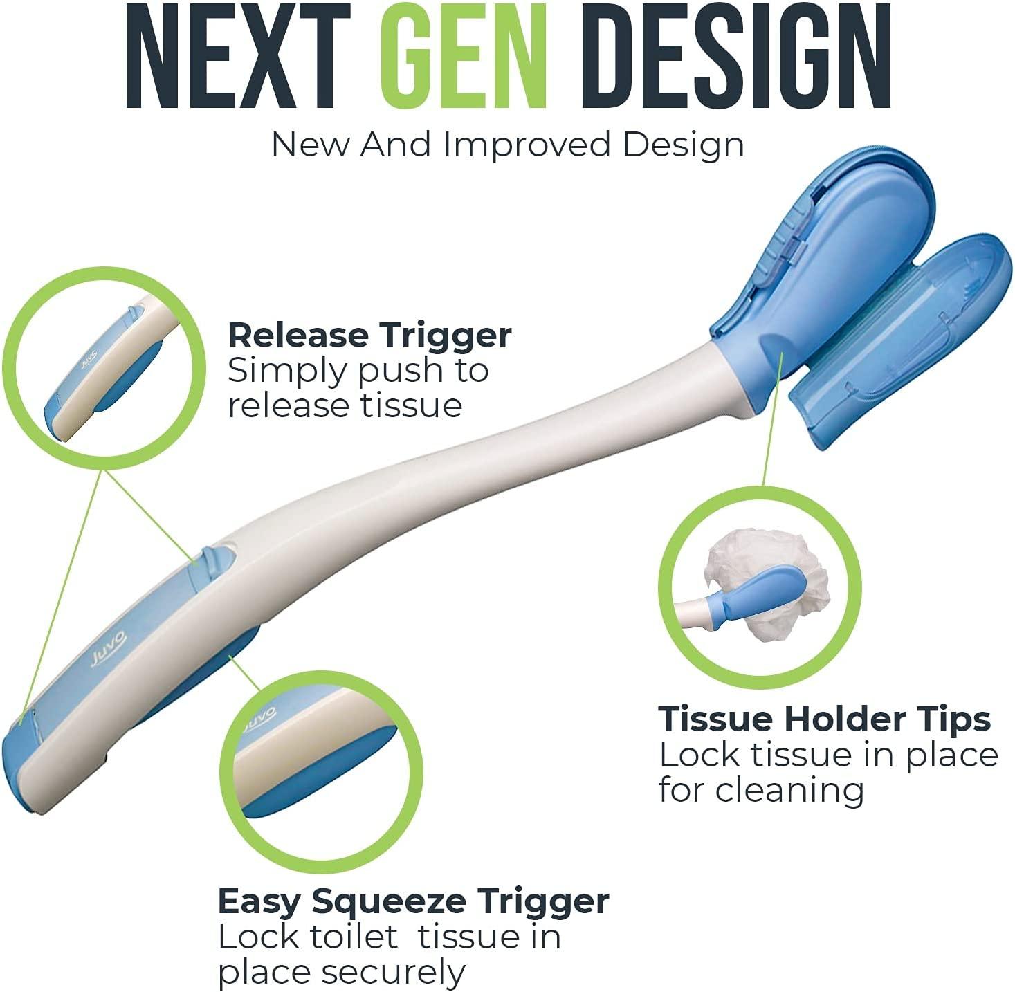 Juvo Toilet Aid 18 Long Reach Personal Wiping Aid with Hygienic Cover