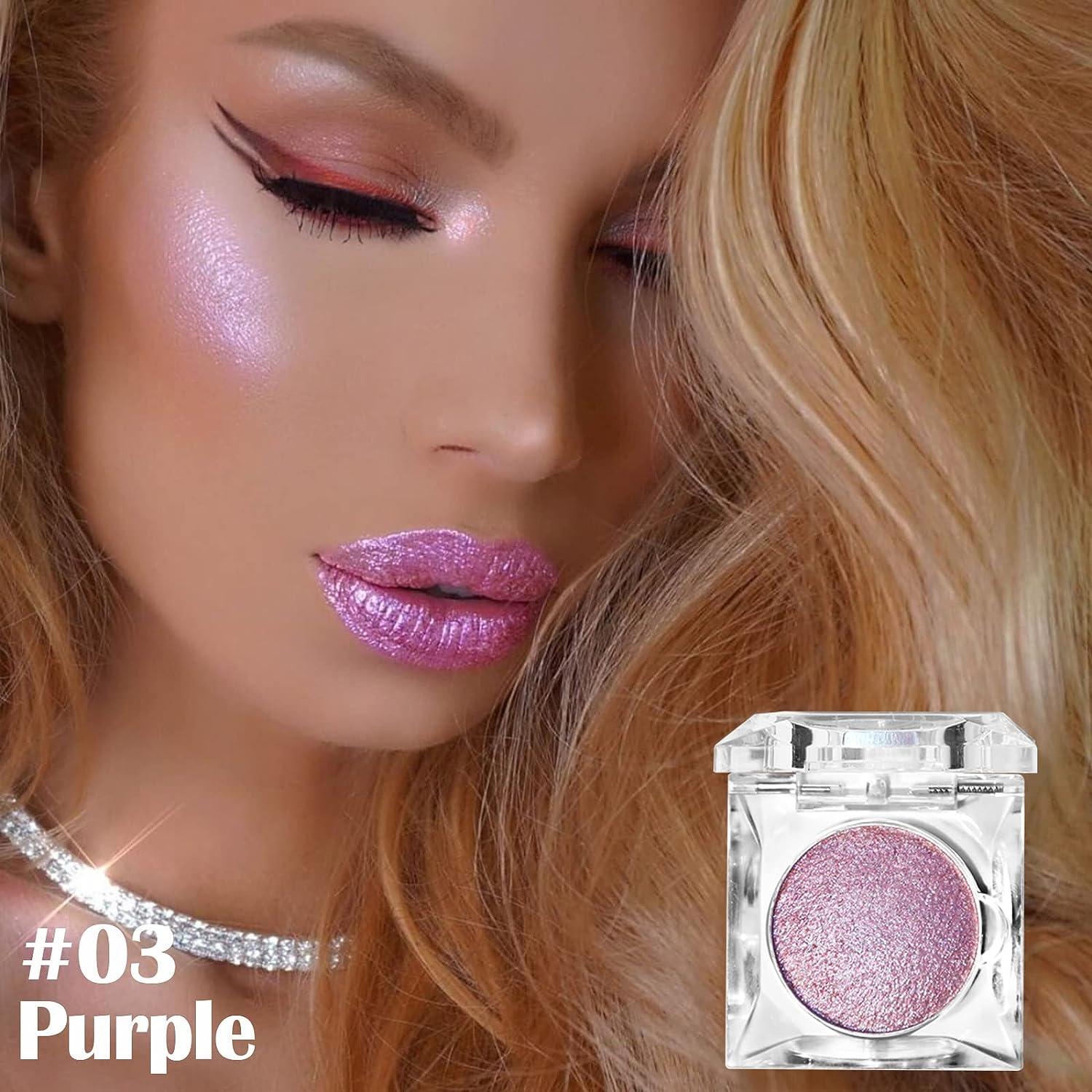 Purple Highlighter Powder Contouring High Gloss Retouching The Facial  Contour Cosmetics