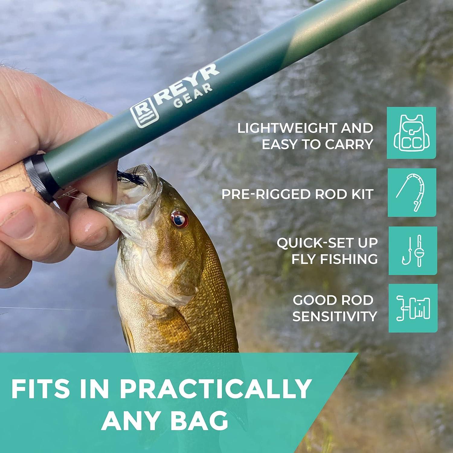 REYR Gear - Tiny Cast Tenkara Rod, Ultralight Fishing Rod with Built-in Line  Keepers, Telescopic Travel Rod for Smaller Waters, Portable Fly Fishing Kit  for Backpacking Trips