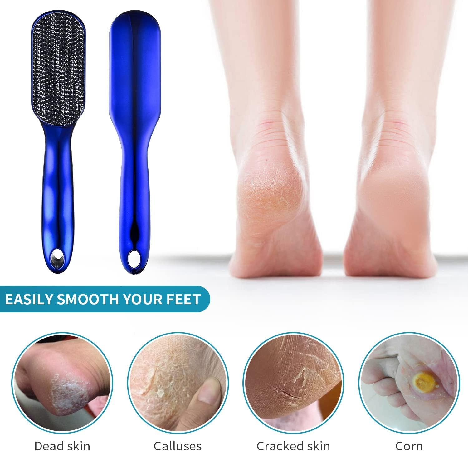 Glass Foot File for Dead Skin - Foot Callus Remover with Glass Etching  Technology, Foot Scrubber Dead Skin Remover Heel Scraper,Gently for Wet and  Dry Feet,Blue