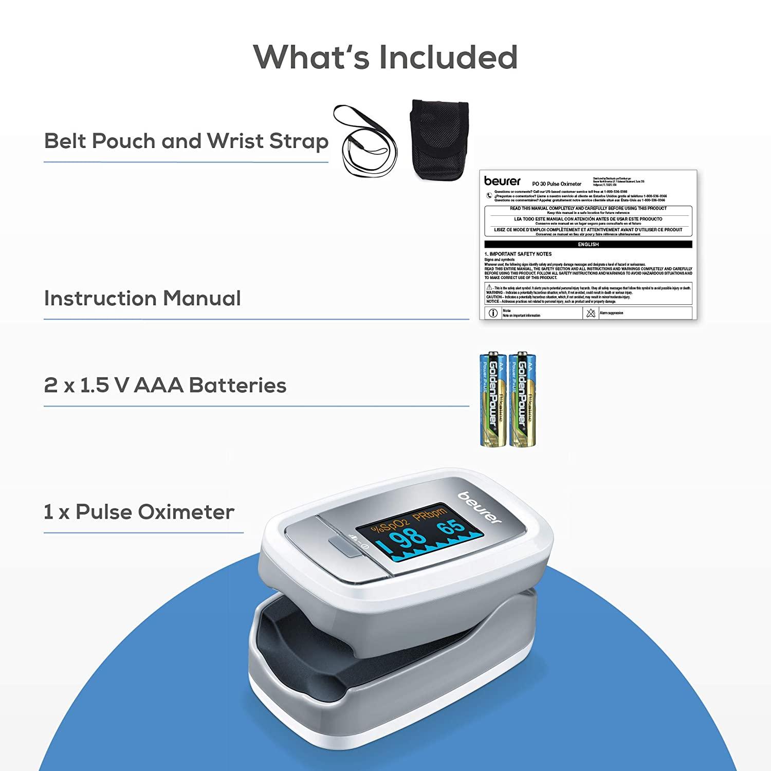 Beurer PO30 Fingertip Pulse Oximeter with 4 Color Display Formats