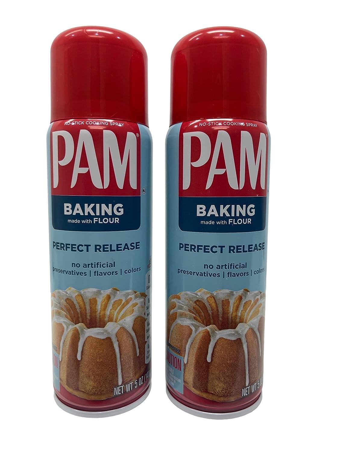 3 PAM Made with Real Flour BAKING Non-Stick Cooking Spray Fat-Free Cooking
