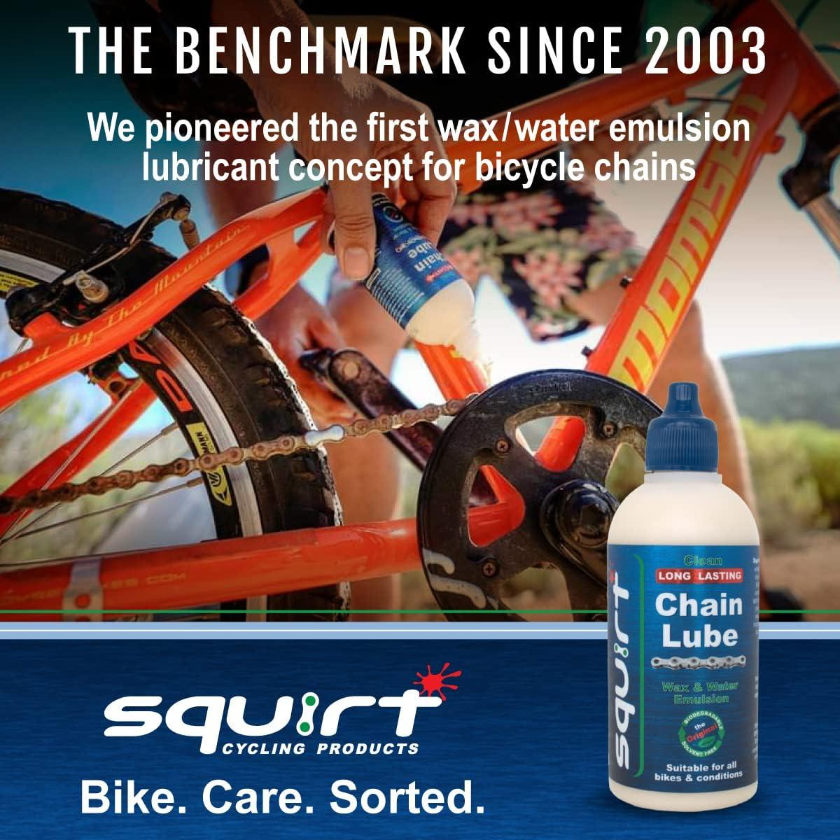 Squirt Chain Lube for Bikes (4 Oz) Long-Lasting Lube for All Bike