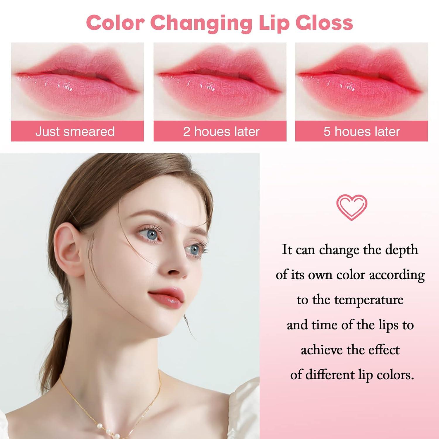 Zheyst Color Changing Lip Oil Set 6pcs Fruit Lip Gloss Pack, Long