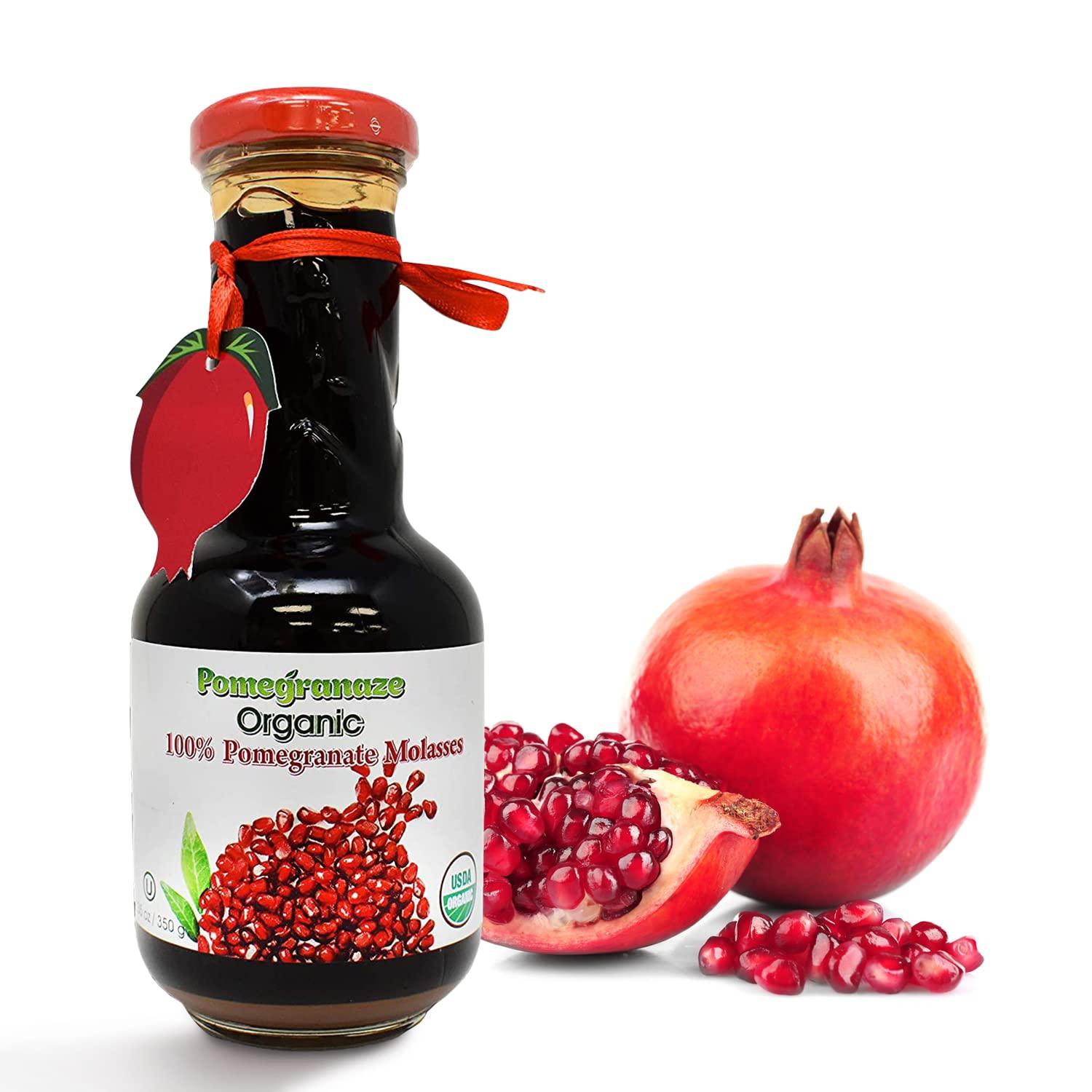 USDA Organic Pomegranate Molasses 12.35oz 100 Natural Fruit Juice