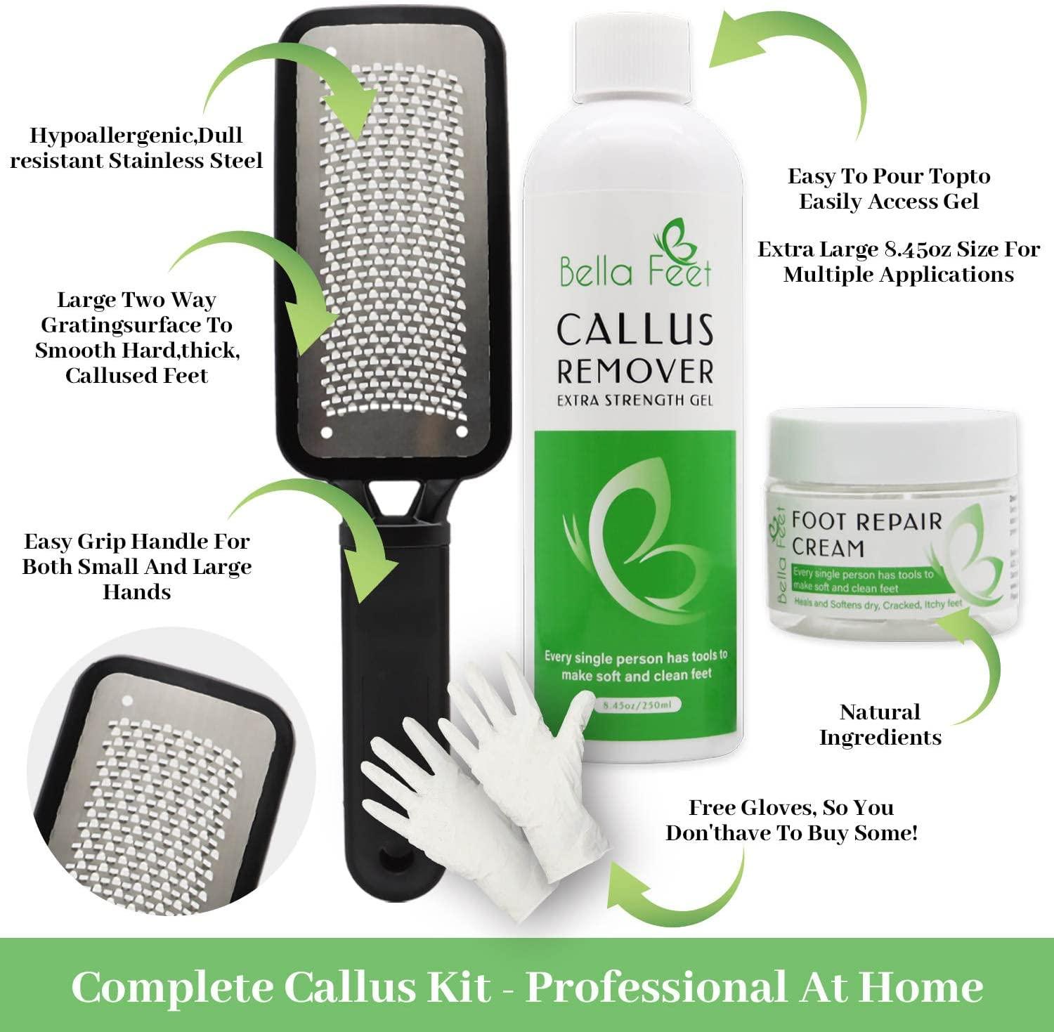 Bella Feet Callus Remover Kit ExtraStrength Callus Remover Gel with