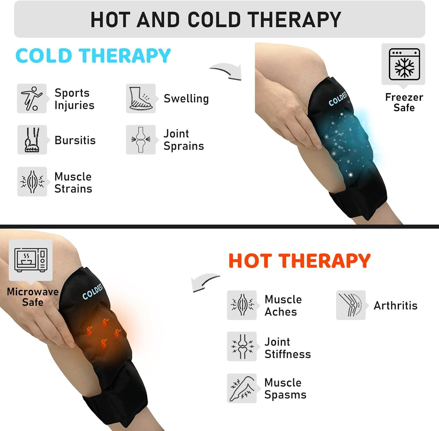 Coldest Shin Splints Relief Ice Pack Therapy 2 Pair Gel Reusable Compression Ice Pack for shin