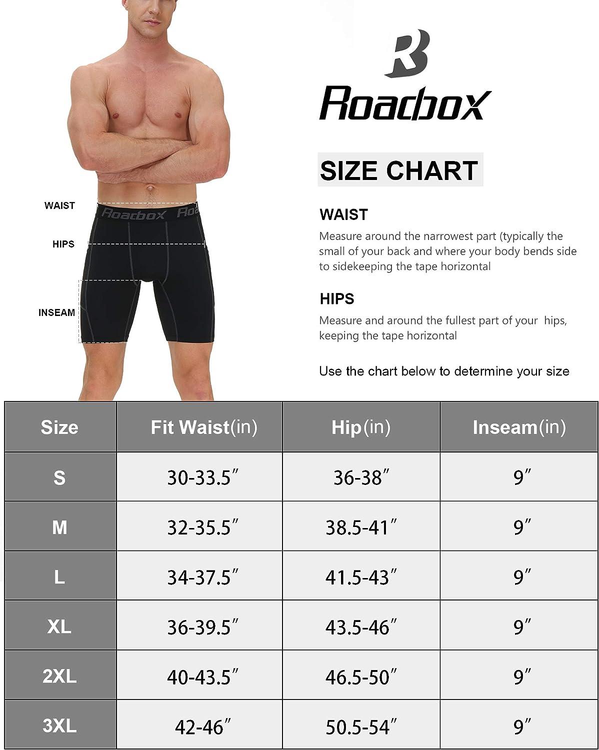 Roadbox Compression Shorts for Men, Athletic Running Spandex