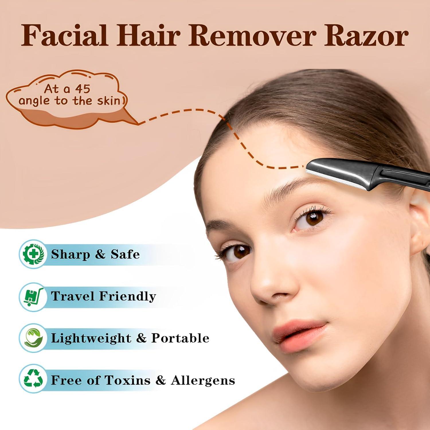 Truein 8 Eyebrow Razors Foldable Safety Face Razors for Women Multi