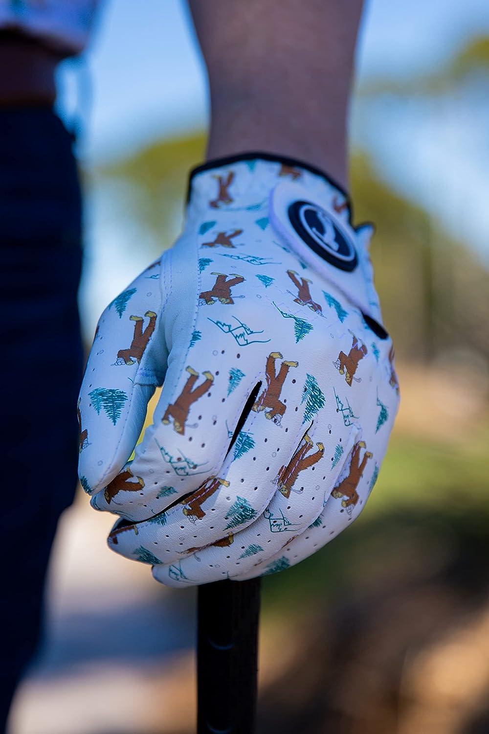 Chameleon Golf Mens Golf Glove Golf Gloves - Golf Accessory Men - Cabretta Golf Gloves - Golf Gift for Golfers - Man Golf Gifts - Golf Equipment Bigfoot Flyer Large Left