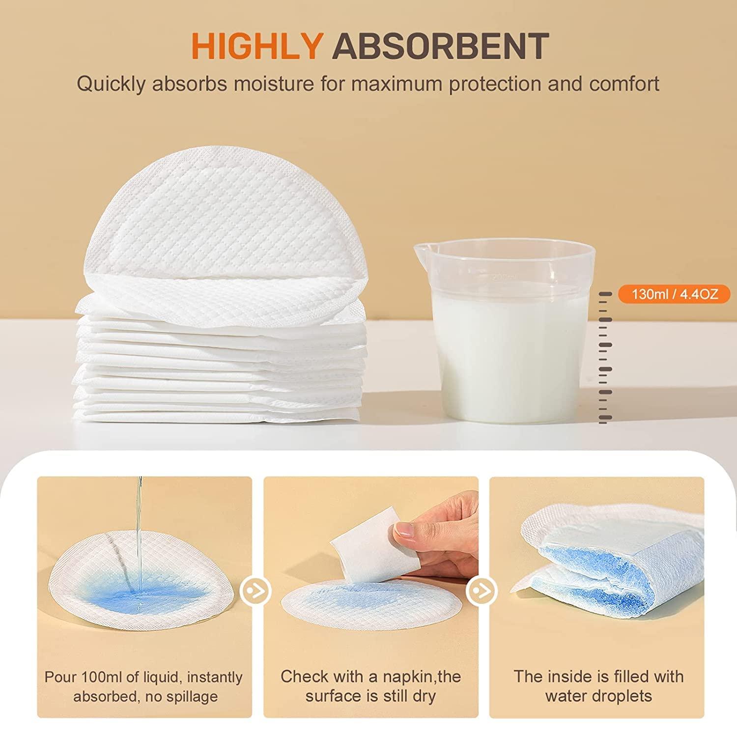 NatureBond Disposable Nursing Pads Ultra Thin Breastfeeding Breast Pads,  Light, Contoured and Highly Absorbent. Highest Absorbency/Thinness Ratio  1mm
