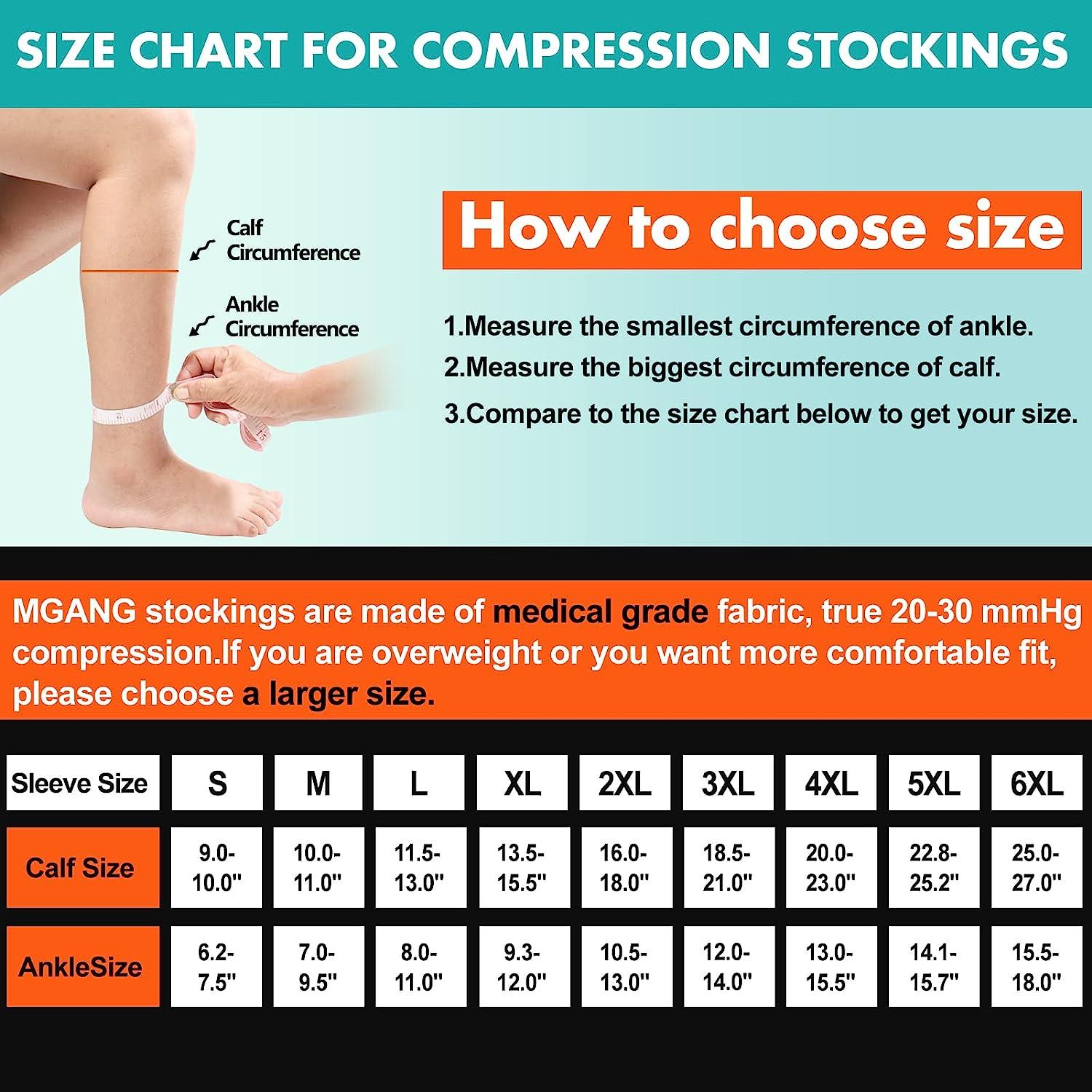 Compression Socks, 20-30 mmHg Graduated Knee-Hi Compression