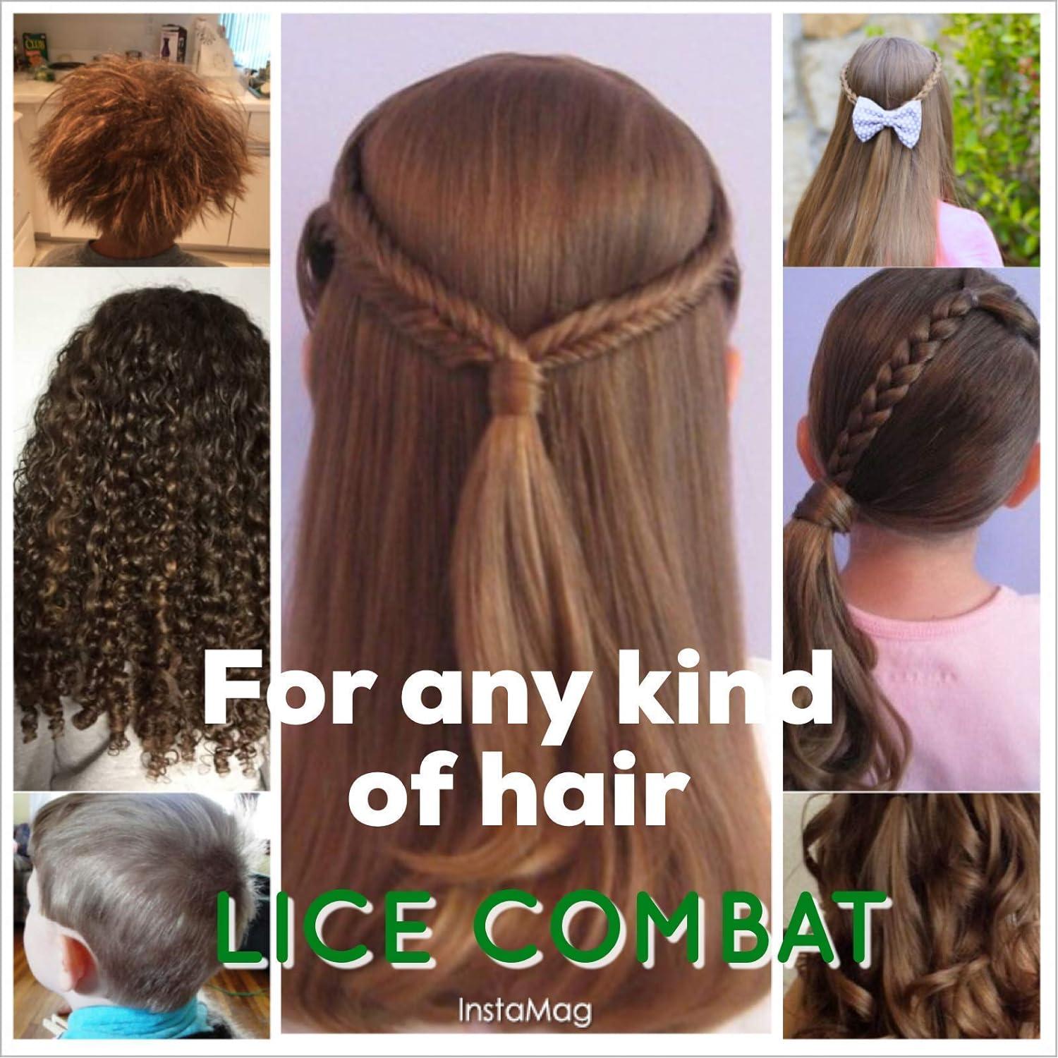 NatulabUSA Lice Comb Head Lice Professional Metal 2 Pack Kit for Long