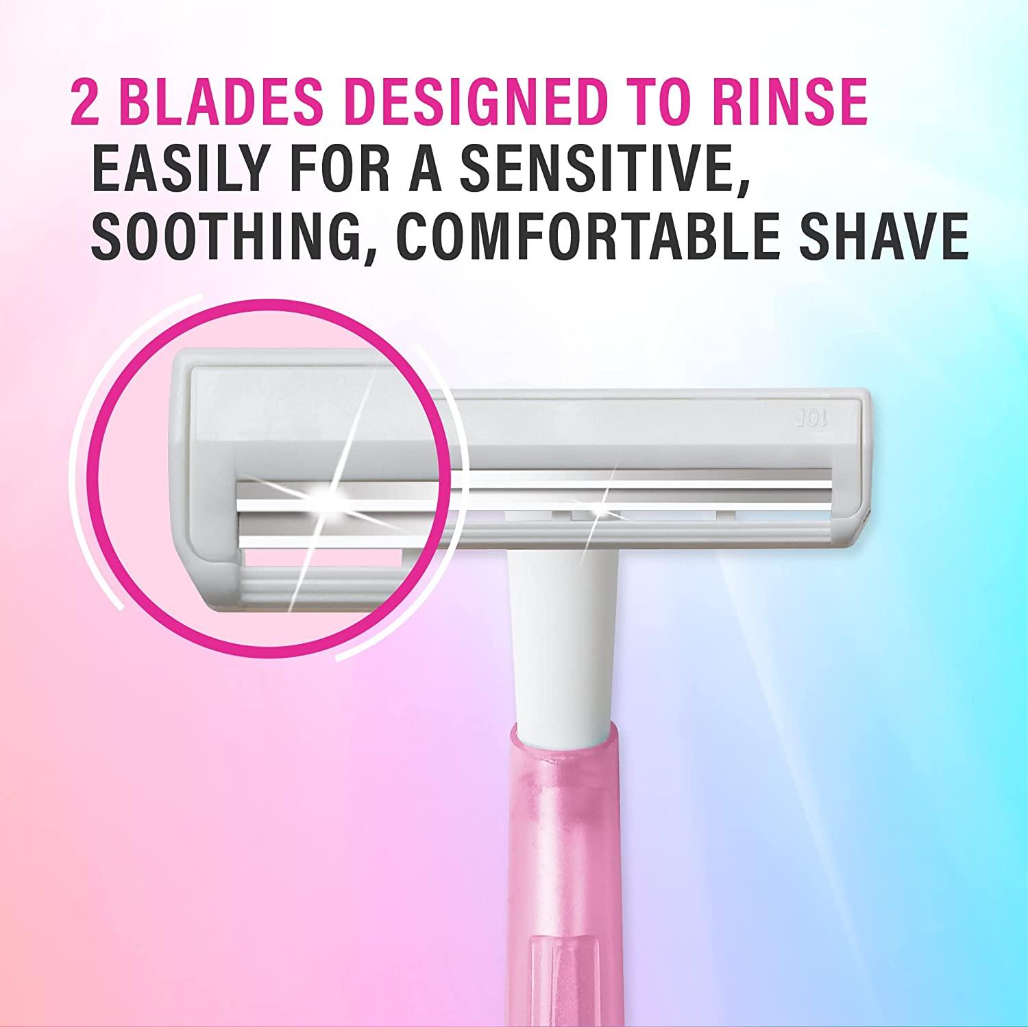 BIC Silky Touch Women's Twin Blade Disposable Razor, 10 Count Pack of