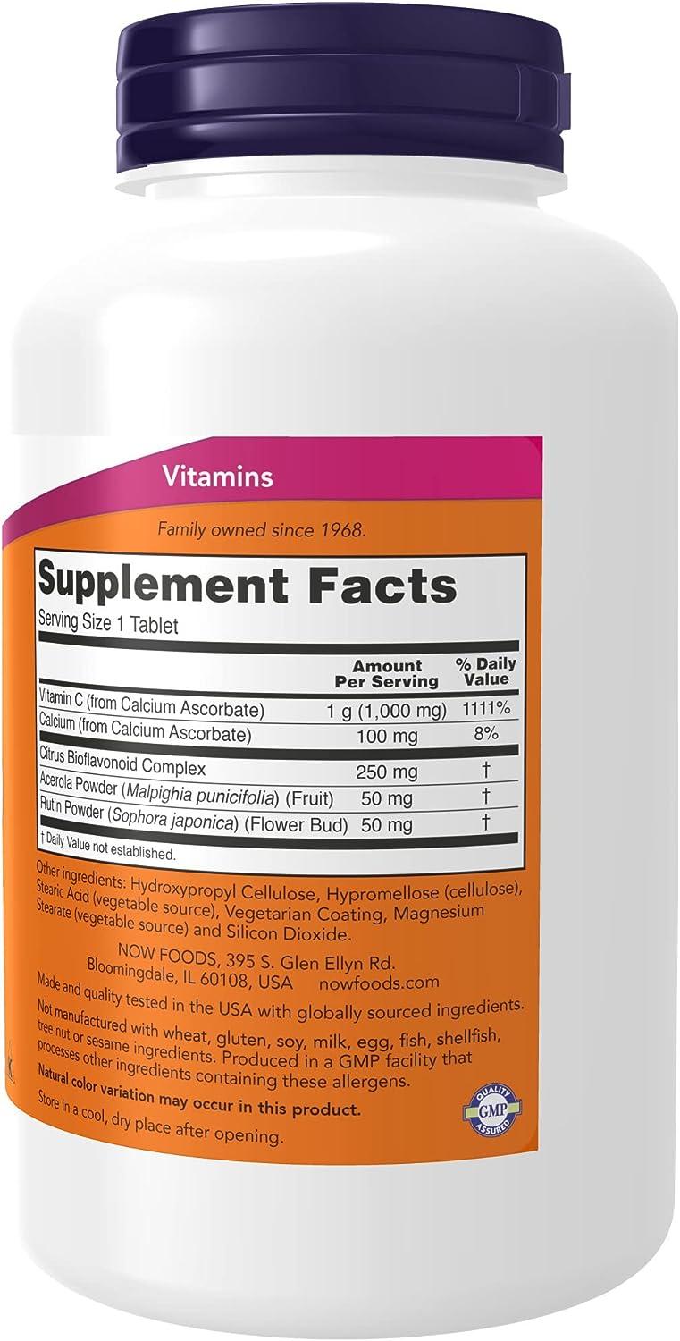 NOW Vitamin C1000 Complex with Bioflavonoids 180 Buffered Tablets