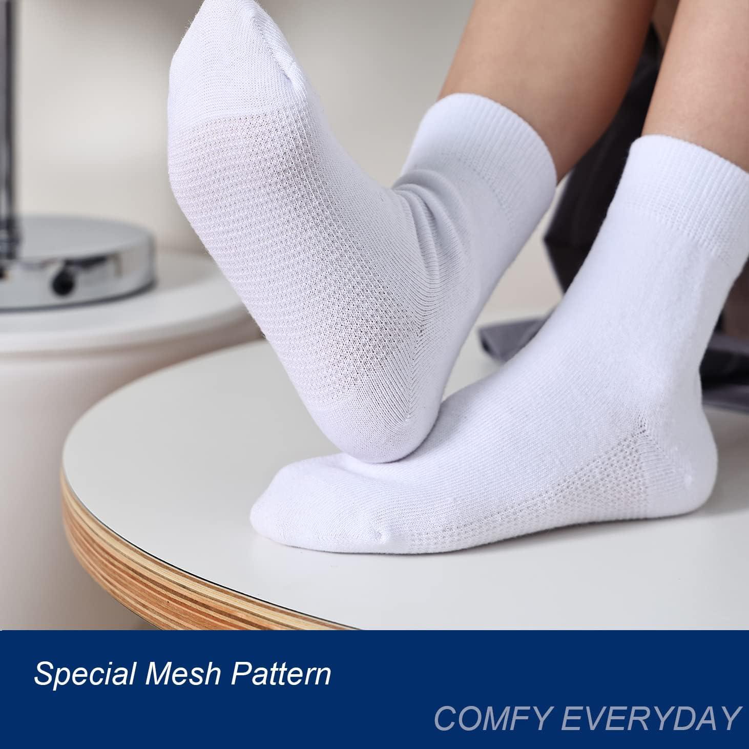 Marchare Calzini Bambina In Cotone Pettinato – Confezione Da 6 Paia, Senza Cuciture, Traspiranti, Colori Base (Bianco, Nero, Grigio, Blu Navy) – Per Scuola E Sport
