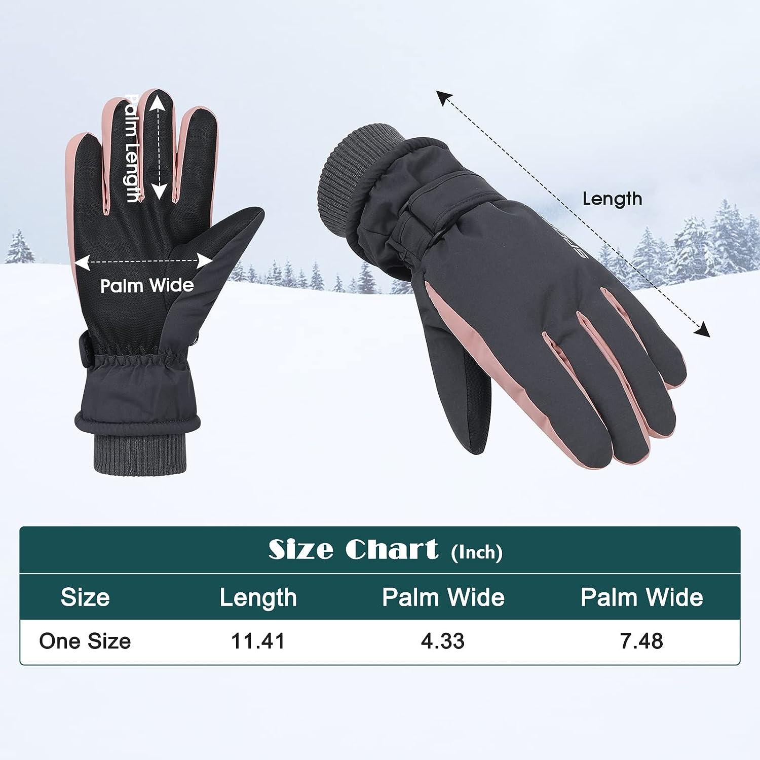 Winter Ski Gloves for Women Waterproof Winter Gloves Touchscreen Snow ...