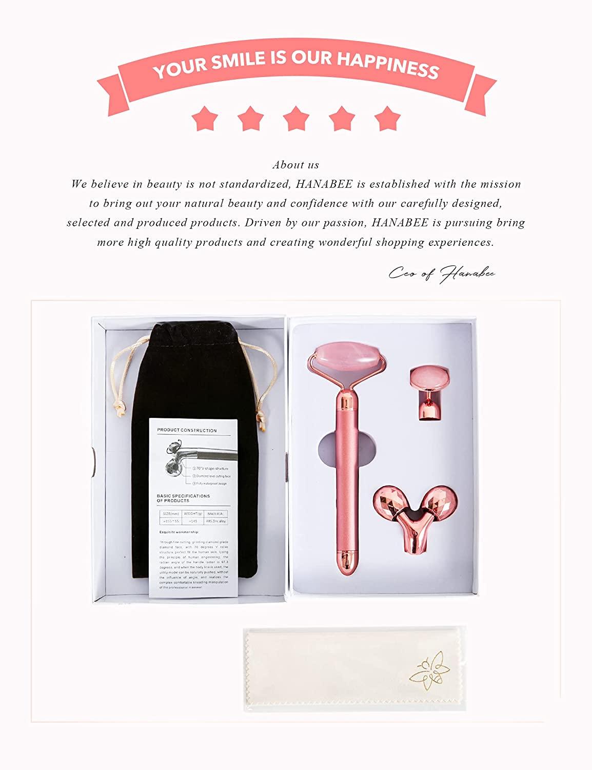 3-in-1 Rose Quartz Face Massager Tool for Women - V Line Lifting, Eye Massager, and Double Chin Reducer - HANABEE Facial Roller (Pink) | Buy Now with Express International Delivery | GoSupps.com 3-in-1 Rose Quartz Face Massager Tool for Women - V Line Lifting, Eye Massager, and Double Chin Reducer - HANABEE Facial Roller (Pink) | Buy Now with Express International Delivery | GoSupps.com