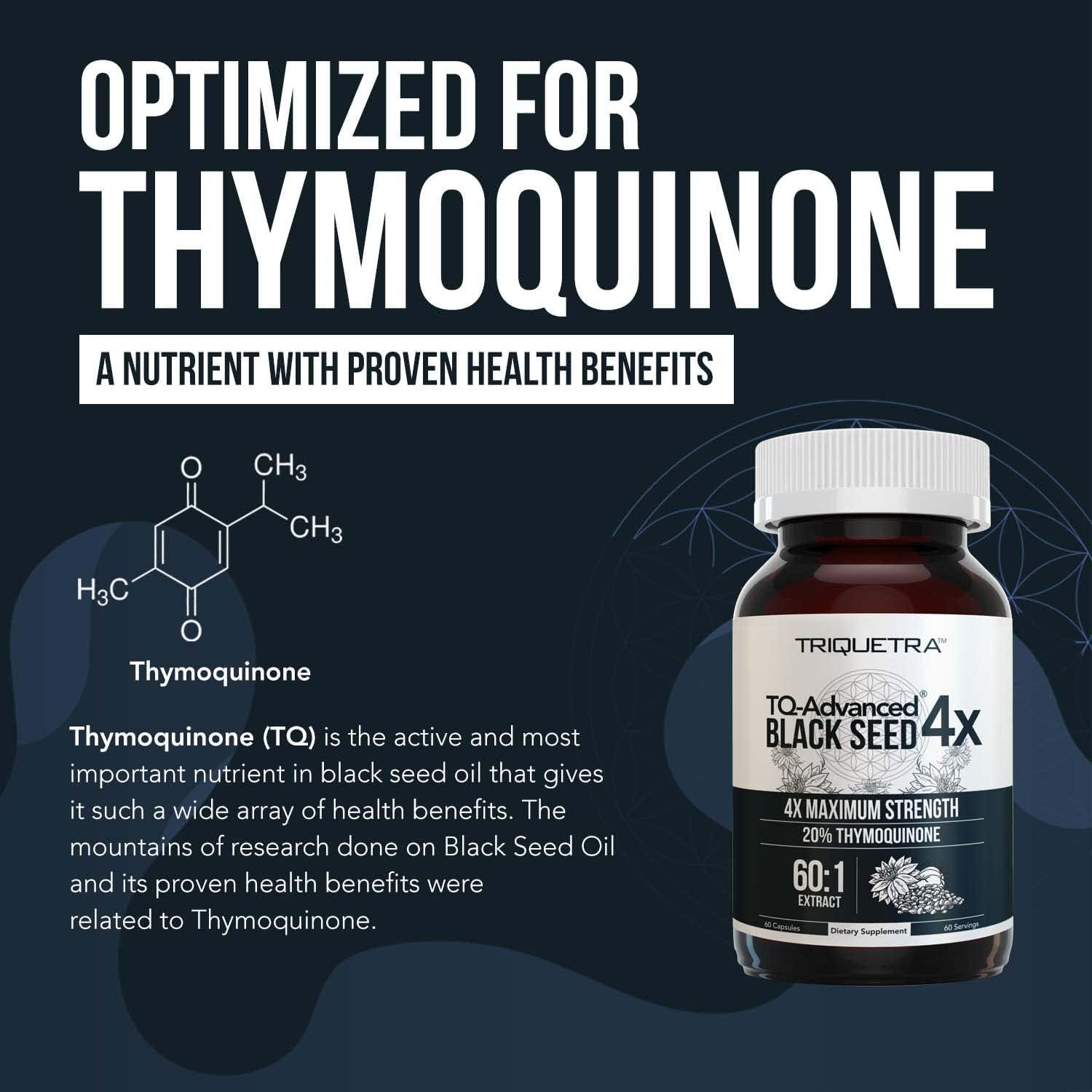 20 Thymoquinone Black Seed Oil Extract Capsules TQAdvanced 4X 60