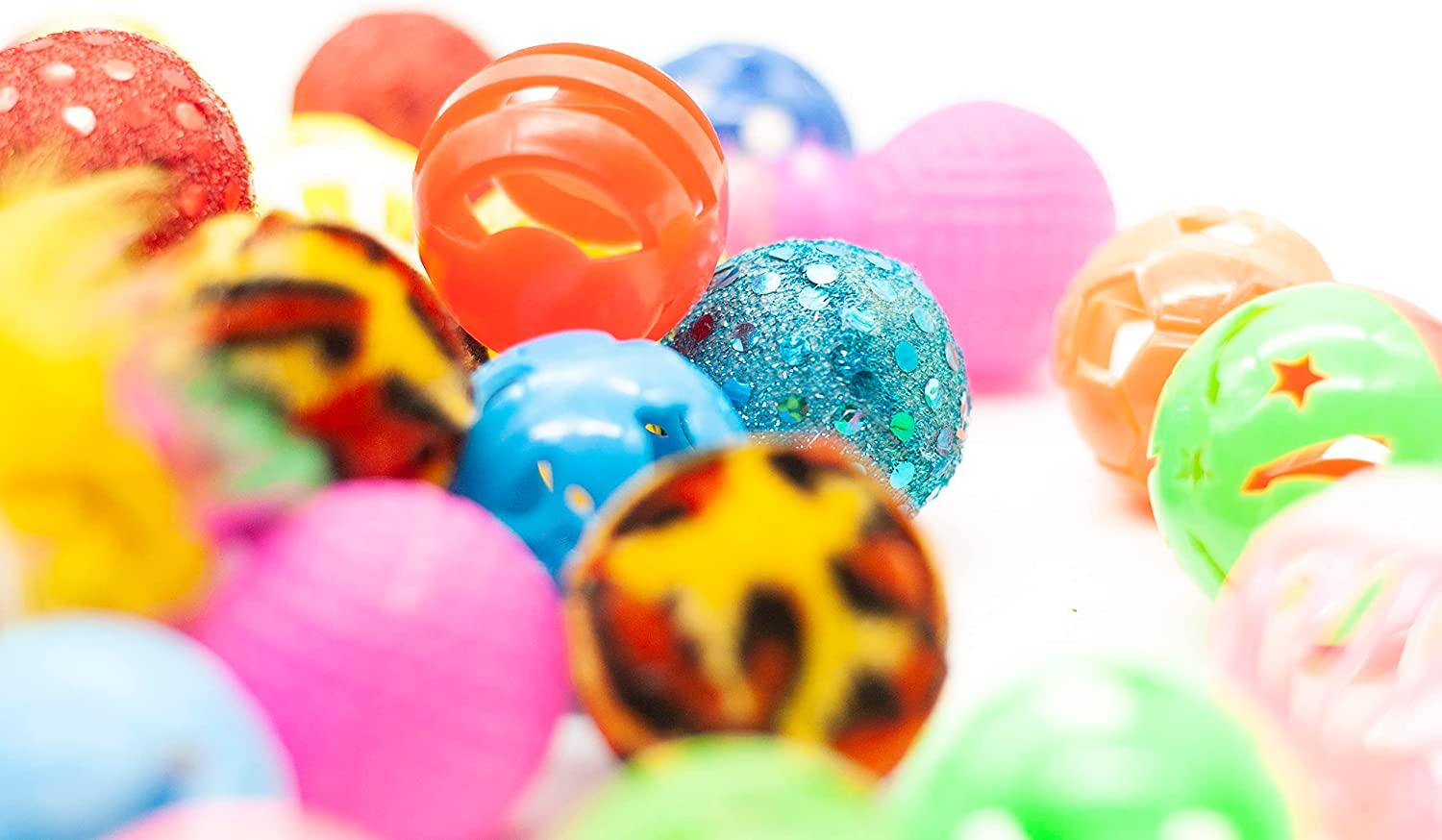 Fashion's Talk 40 Count Plastic Ball Cat Toys Lattice Balls with Bell