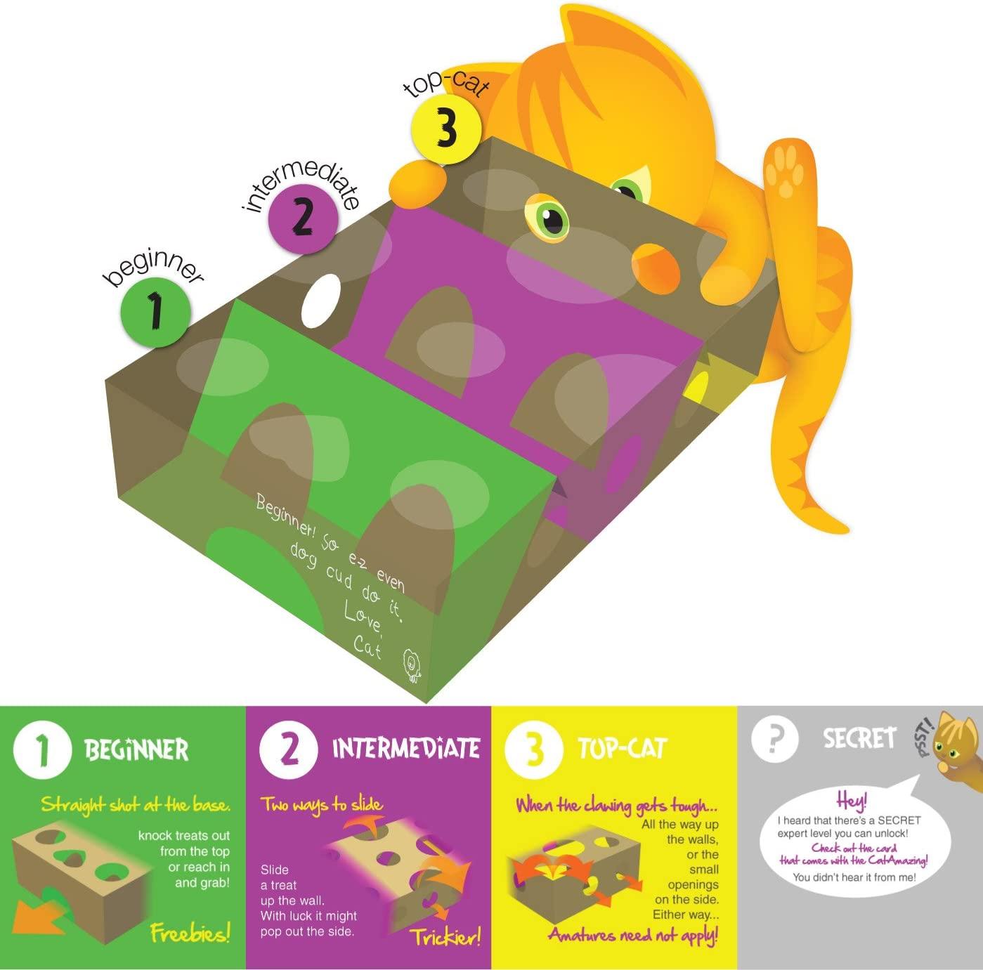 Cat Amazing Sliders - Interactive Treat Puzzle Cat Toy - Active Food Puzzle Feeder