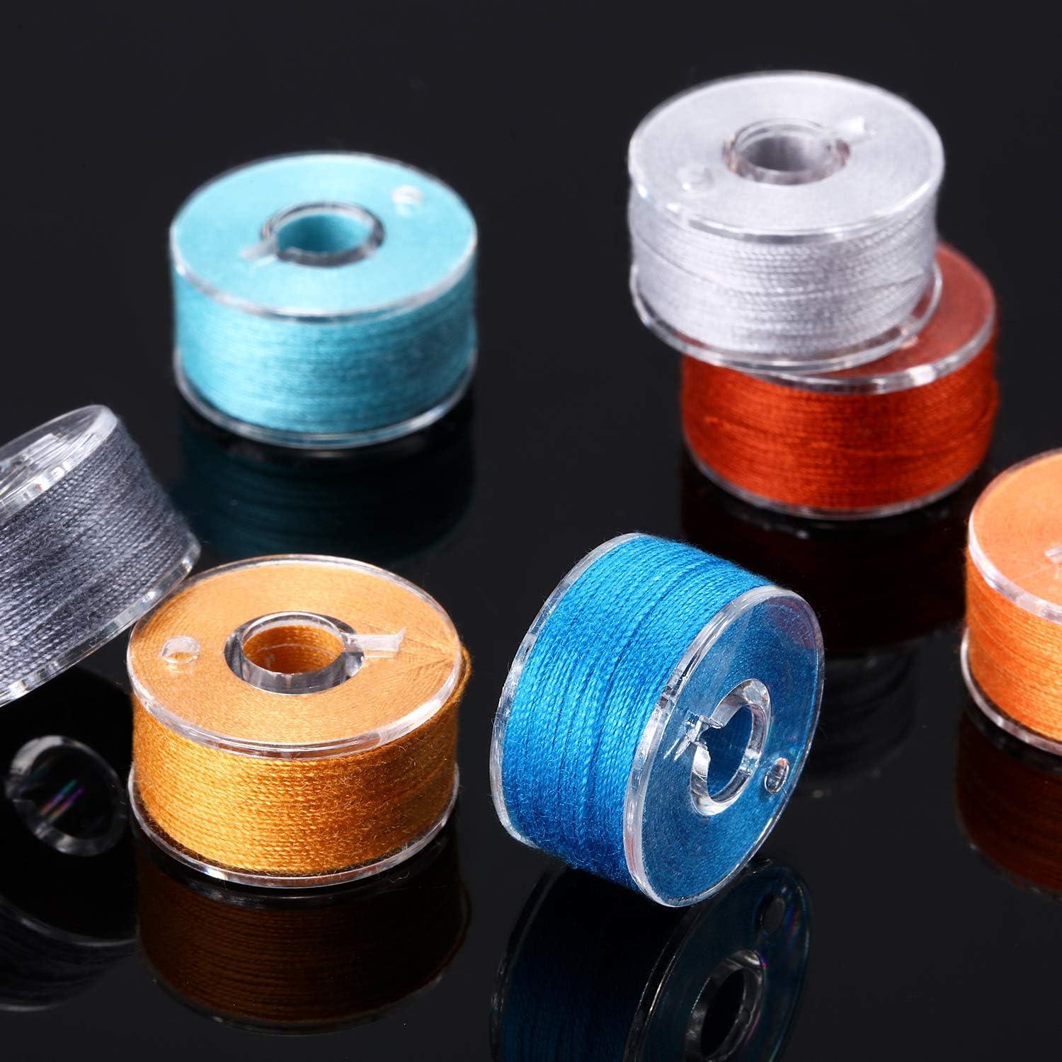 144 Pieces Prewound Bobbins Sewing Thread Bobbins Compatible with Brother/Babylock/Janome/Elna/Singer  Embroidery Machine, Size A (24 Colors)