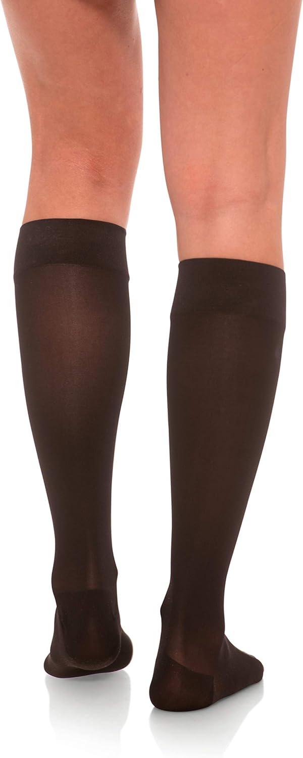 Plus Size Womens Sheer Toeless Compression Stockings 15-20mmHg Black Plus Size Womens Sheer Toeless Compression Stockings 15-20mmHg Black