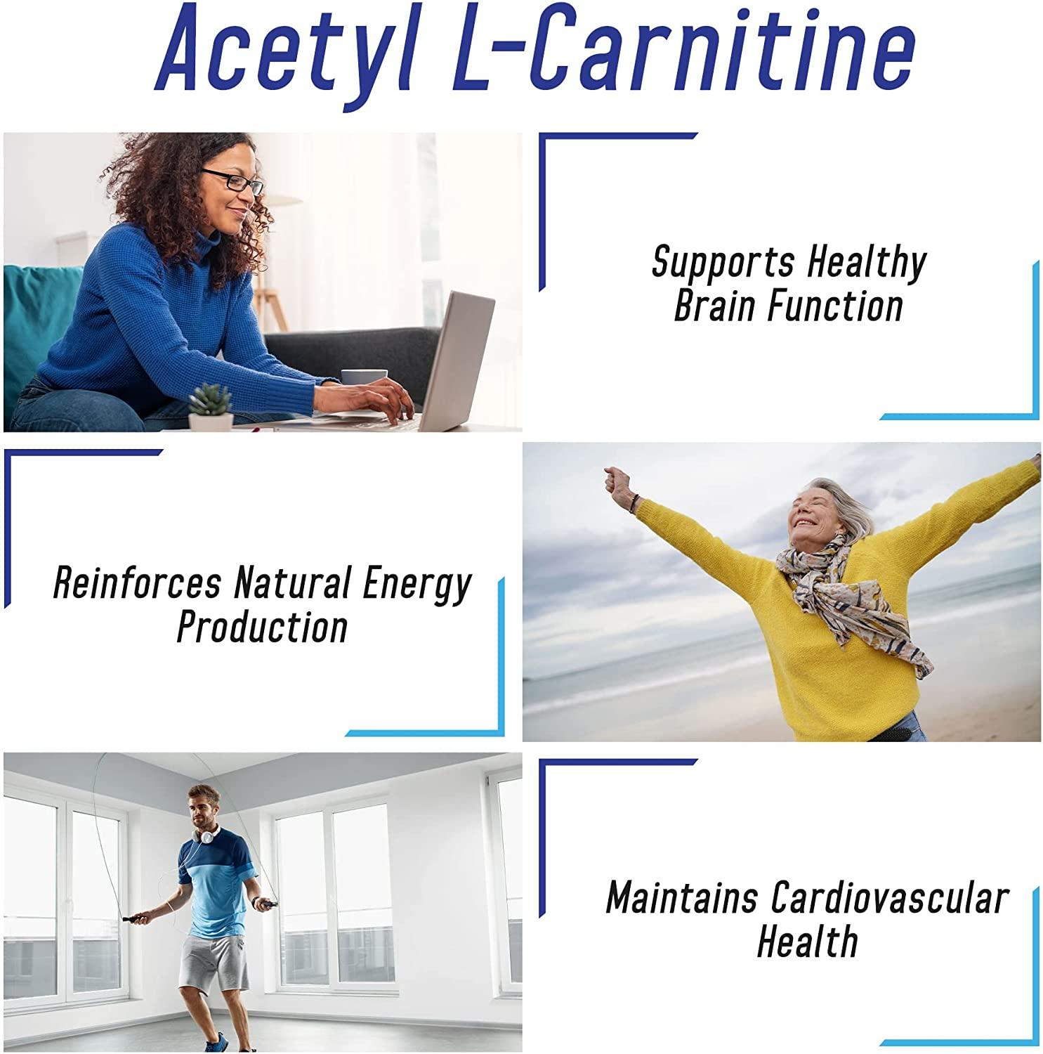 Acetyl LCarnitine 1000mg (per Serving, 100 Servings) 200 Capsules