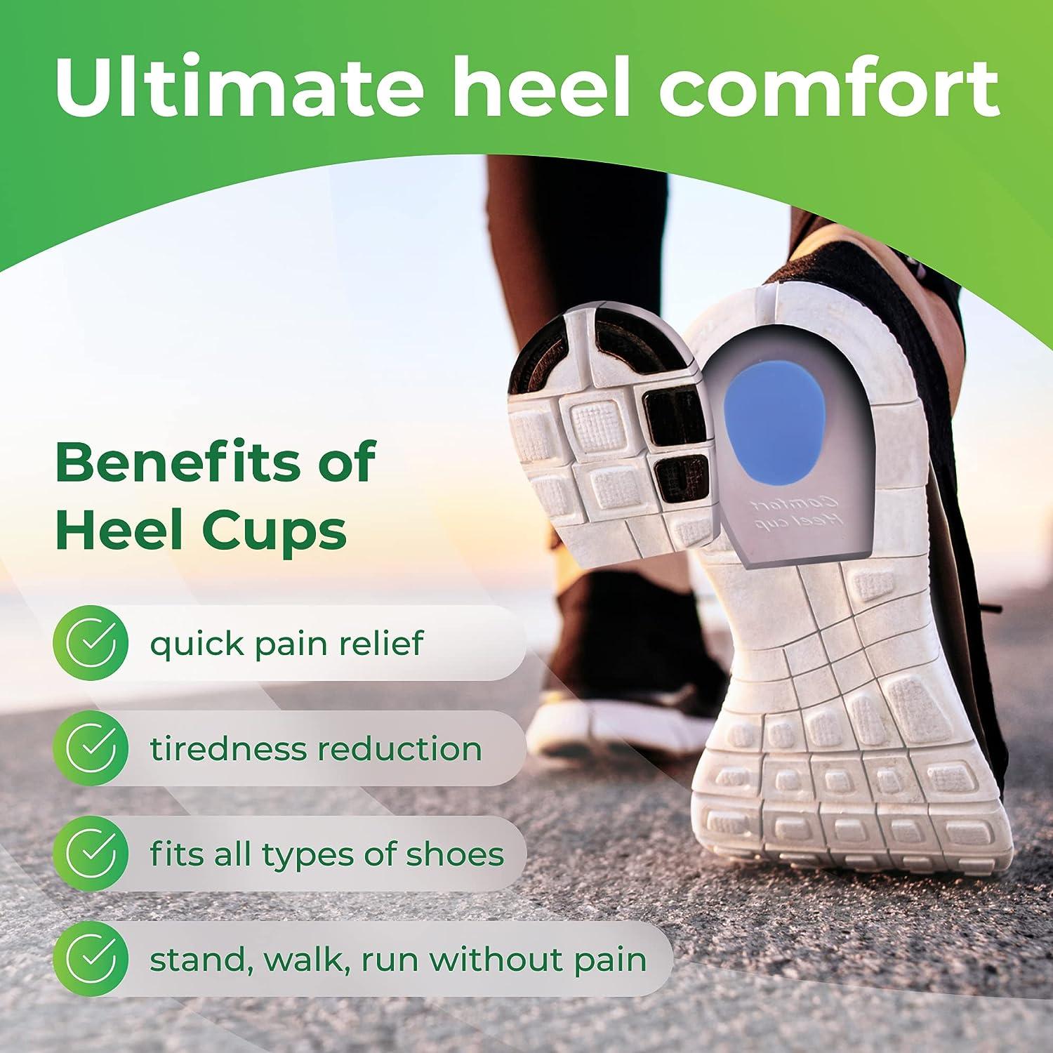 BloomLab Gel Heel Pads Plantar Fasciitis Bone Spurs Pain
