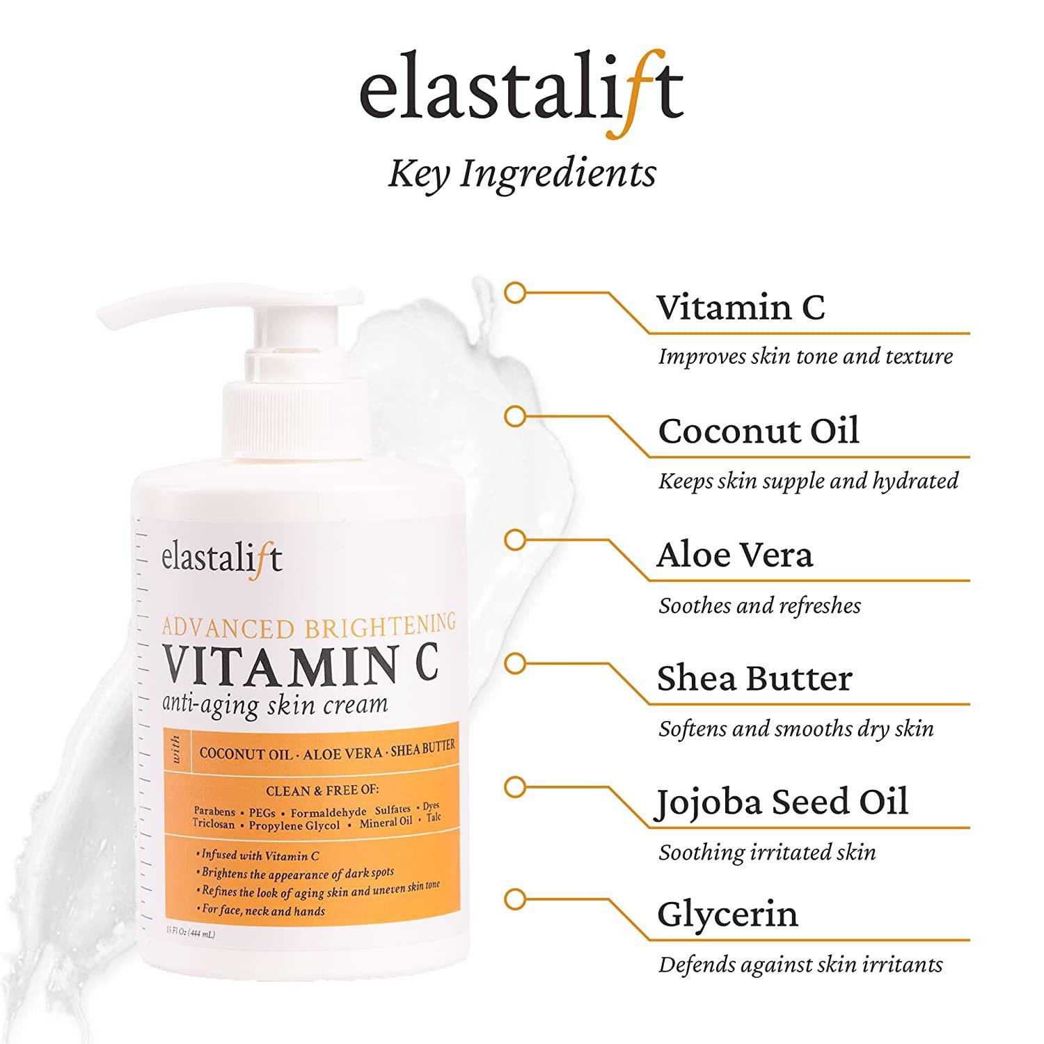Elastalift Vitamin C Face & Body Brightening Cream Moisturizing Skin