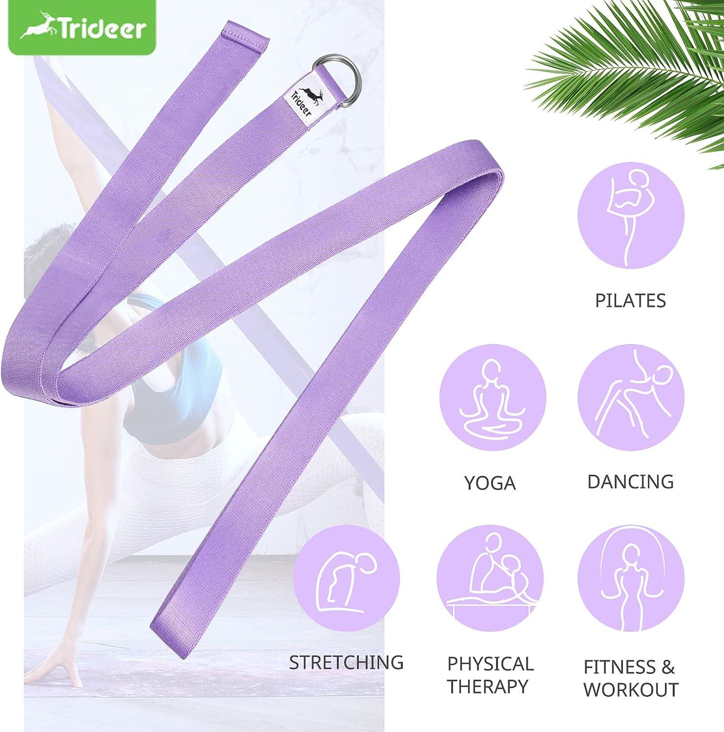 Trideer Yoga Strap Yoga Bands Yoga Strap for Stretching Yoga Belt Pilates  Straps with Extra Safe Adjustable D-Ring Buckle, Non-Elastis Yoga  Accessories for Pilates, Gym Workouts, Physical Therapy, Improves Sitting  Posture for