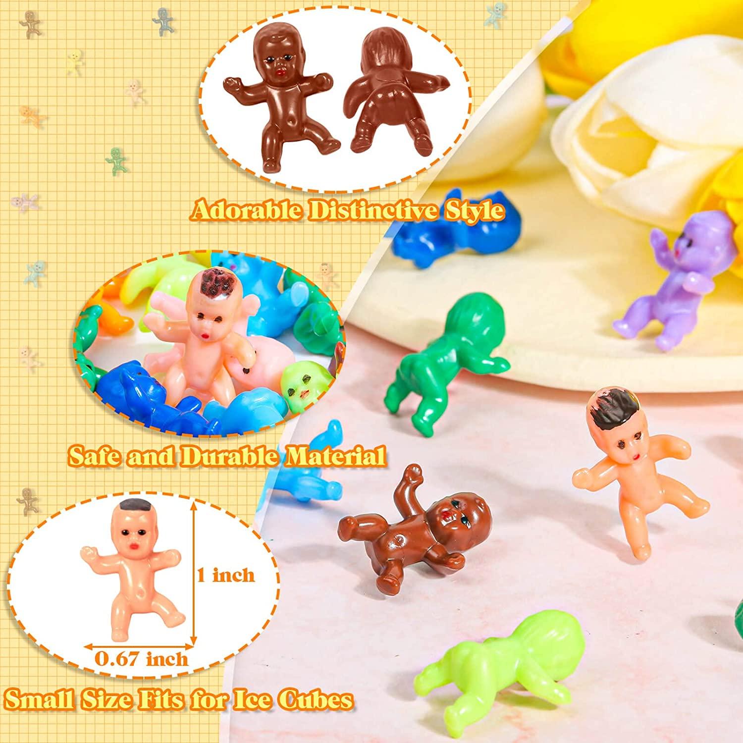 Mini Plastic Babies, Selizo 100pcs Tiny Plastic Baby Figurines Small King  Cake Babies Bulk for Ice Cube My Water Broke Baby Shower Games (10 Colors)  10 Colors 100 Pieces