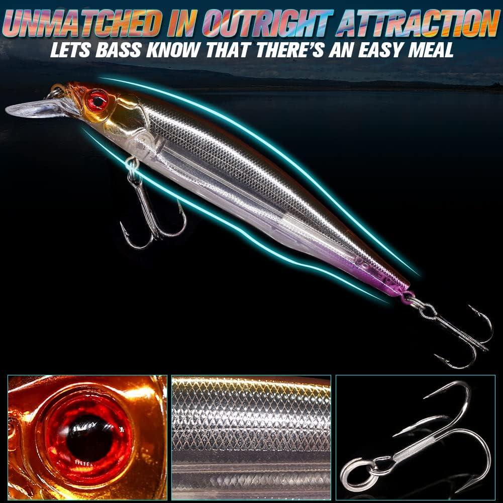 Jerkbait-for-Bass-Fishing-Minnow-Lure-Suspending-Jerk-Baits-Fishing-Lures  Kit 6-Piece Jerkbait Kit 110mm(4-3/8in)