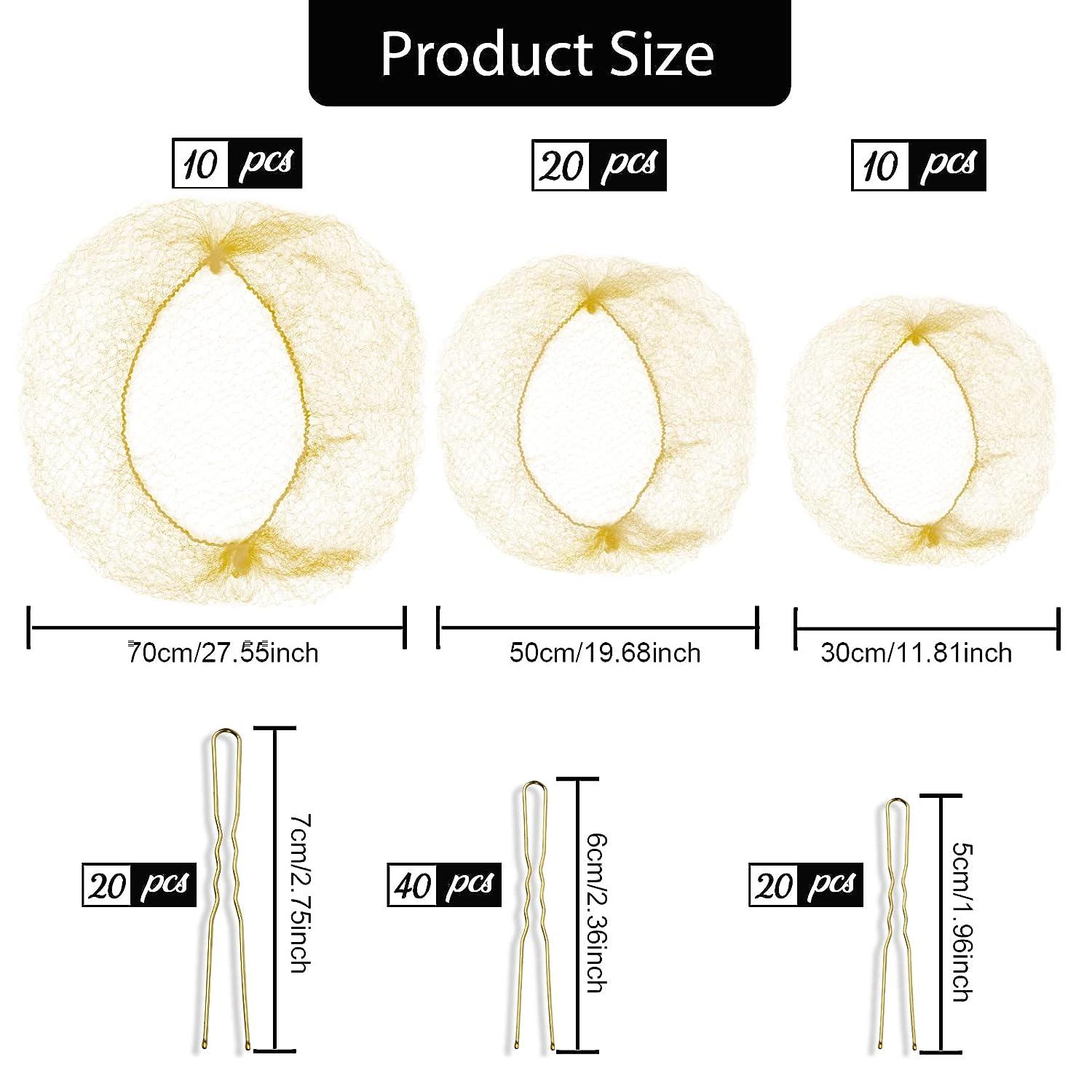 Hair Nets Invisible Elastic Edge Mesh and Bobby Pins Set, Teenitor 40