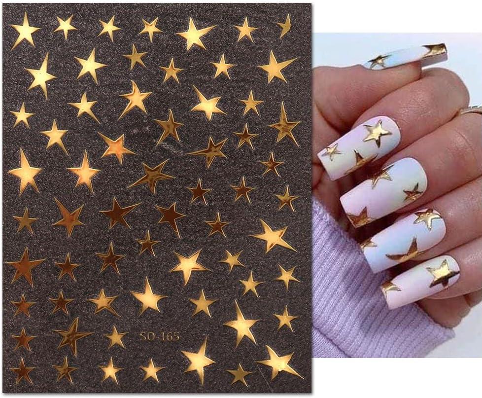 Black Star Nail Stickers Glitter 3D Stars Blue Red Green Self-adhesive Nail  Art Decals Stickers BLE 8 Colors 