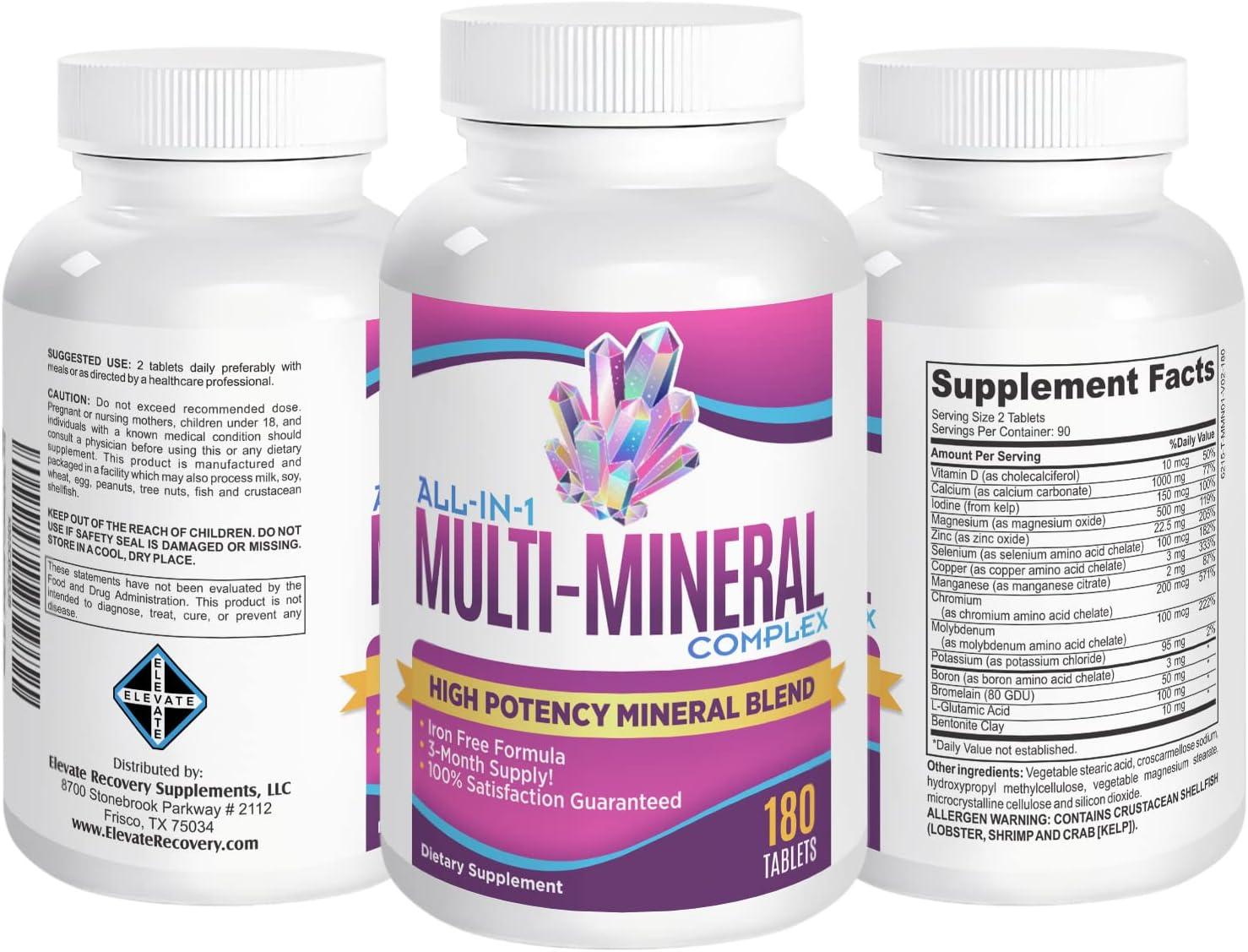 3Month IronFree Multimineral Supplement 180 Tablets High Potency