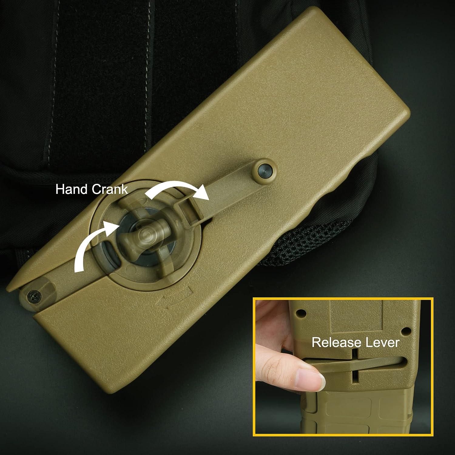 ActionUnion Airsoft Tactical Speed Loader for Hand Crank Magazine Quick Loader 1000 Rounds (Tan)