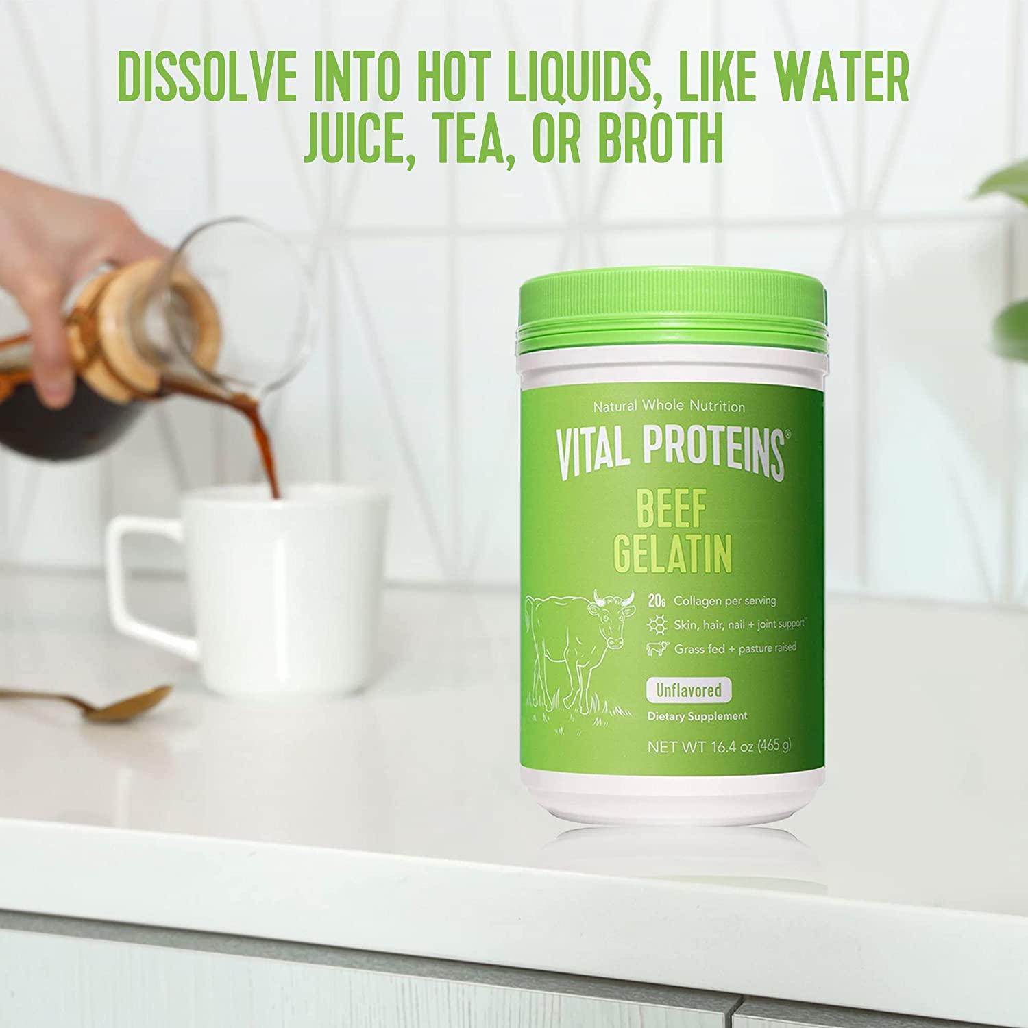 Vital Proteins Unflavored Beef Gelatin 16.4 oz GrassFed Collagen