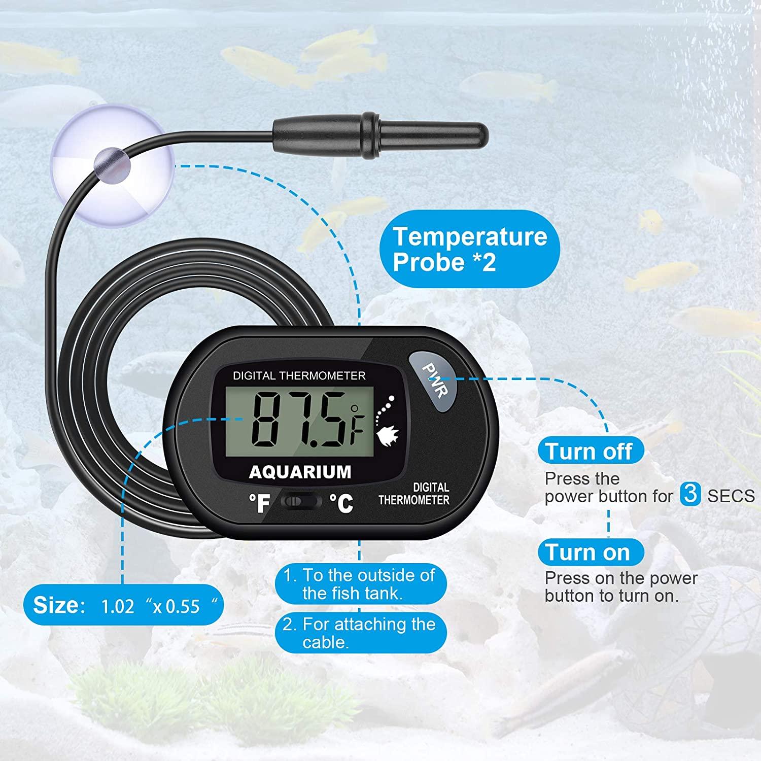Aquarium Thermometer, Fish Tank Thermometer, Water Thermometer