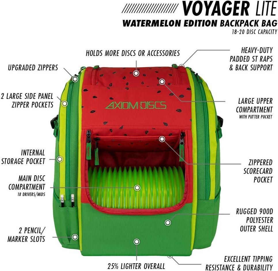 Axiom Discs Voyager Lite Backpack Disc Golf Bag (Choose Your Favorite Color) Watermelon Edition