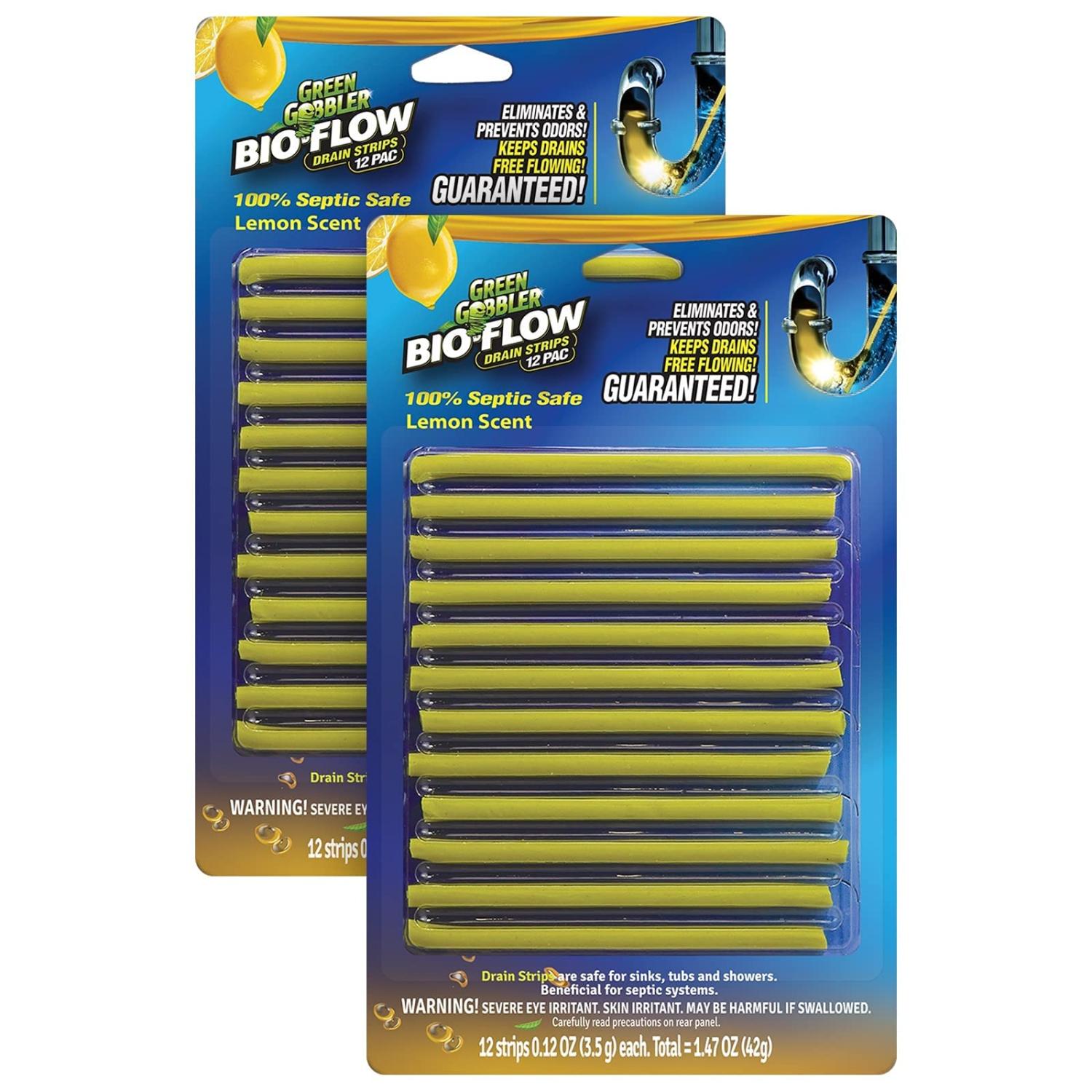 Lemon Scent BIOFlow Drain Strips Drain Cleaner & Deodorizer